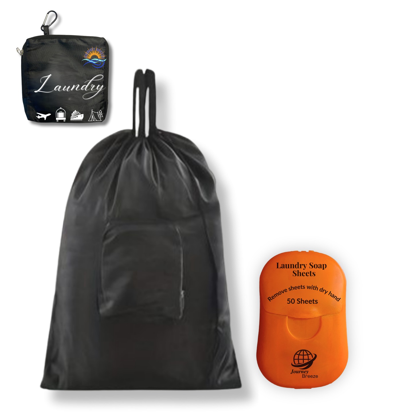 Foldable Laundry Bag with Laundry Detergent Sheets (50 count)