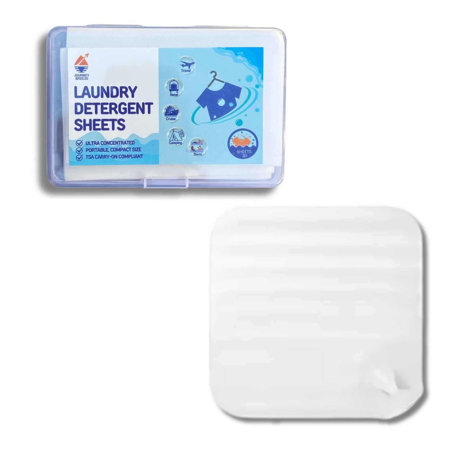 Journey Breeze Laundry Detergent Sheets, Fresh Linen Scent, 30 Count and Sink Stopper