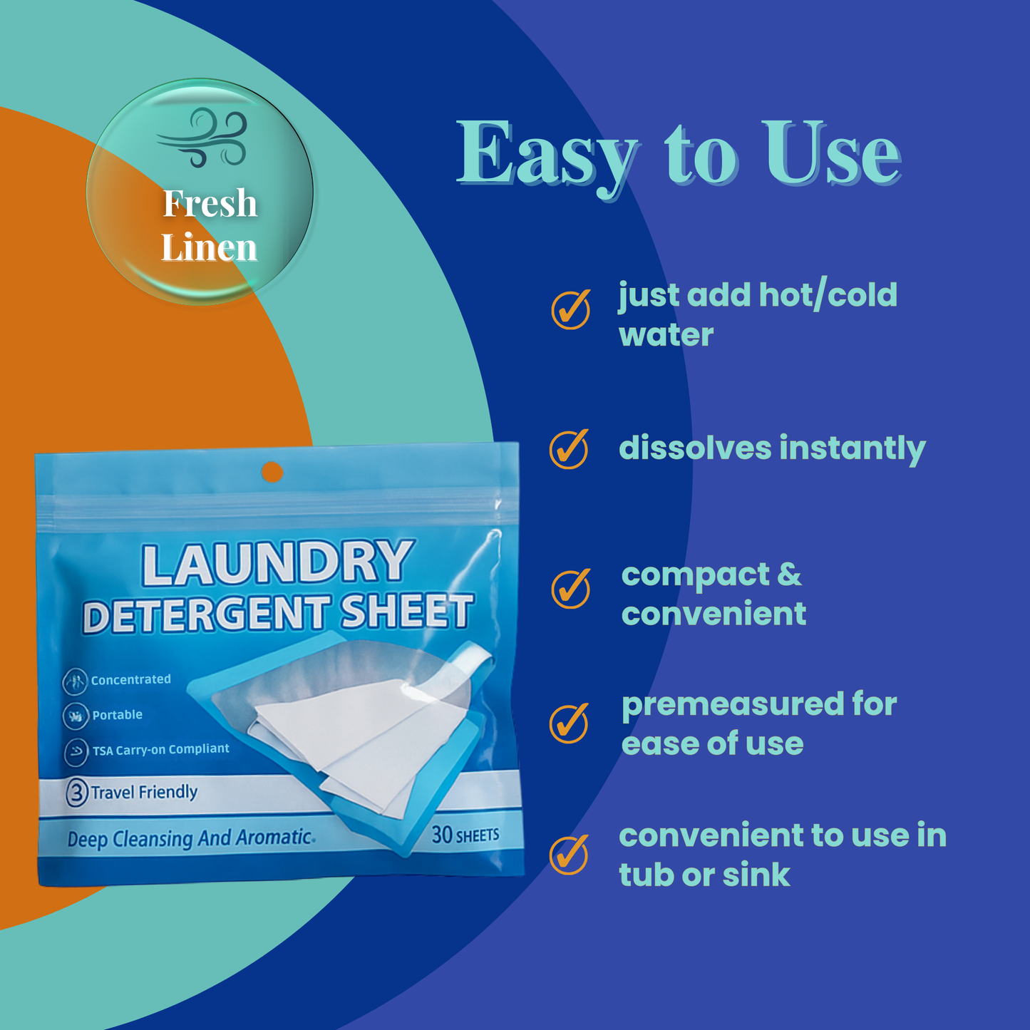 Travel Essentials Laundry Kit: Laundry Detergent Sheets, Foldable Laundry Bag, Portable Indoor/Outdoor Clothesline