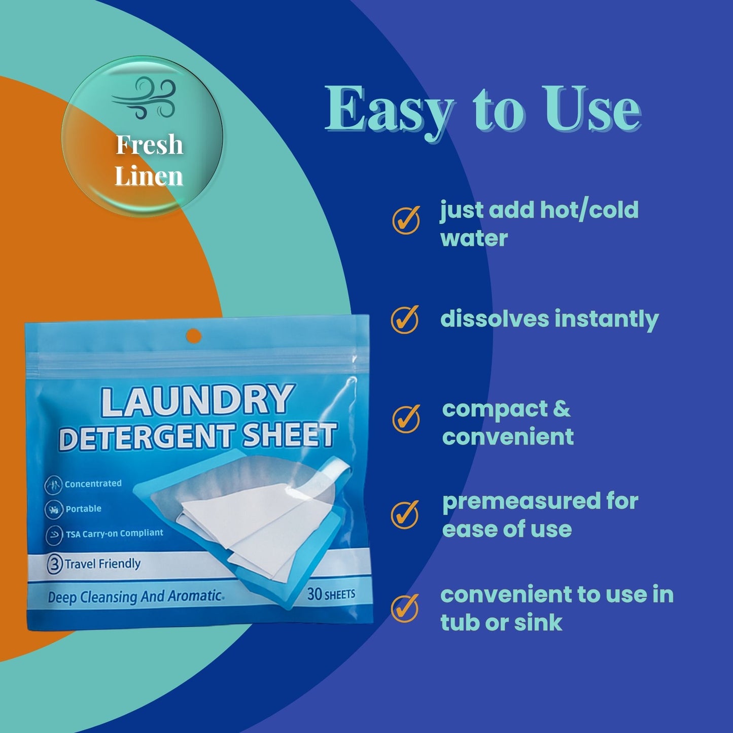 Laundry Bag Large for Dorm with Straps (Gray) and 1 pack (30 sheets) Laundry Sheets Detergent