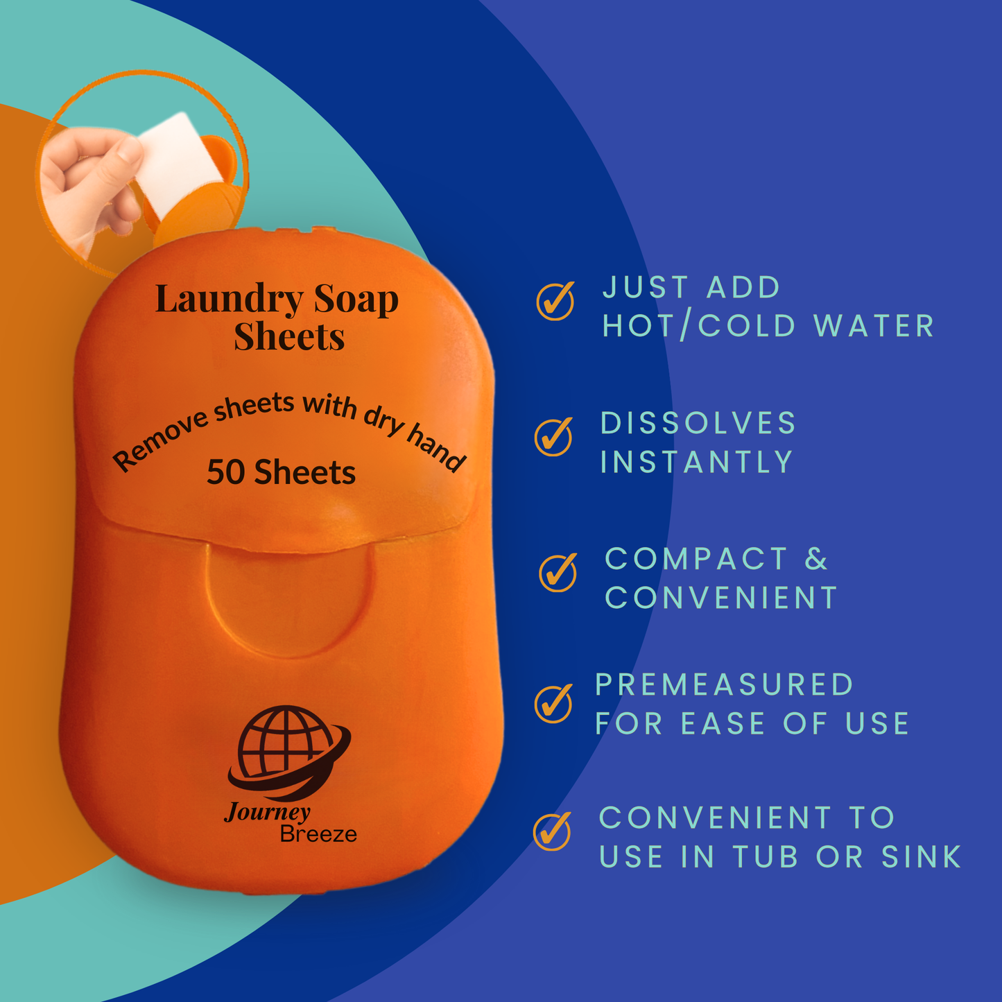 Foldable Laundry Bag with Laundry Detergent Sheets (50 count)