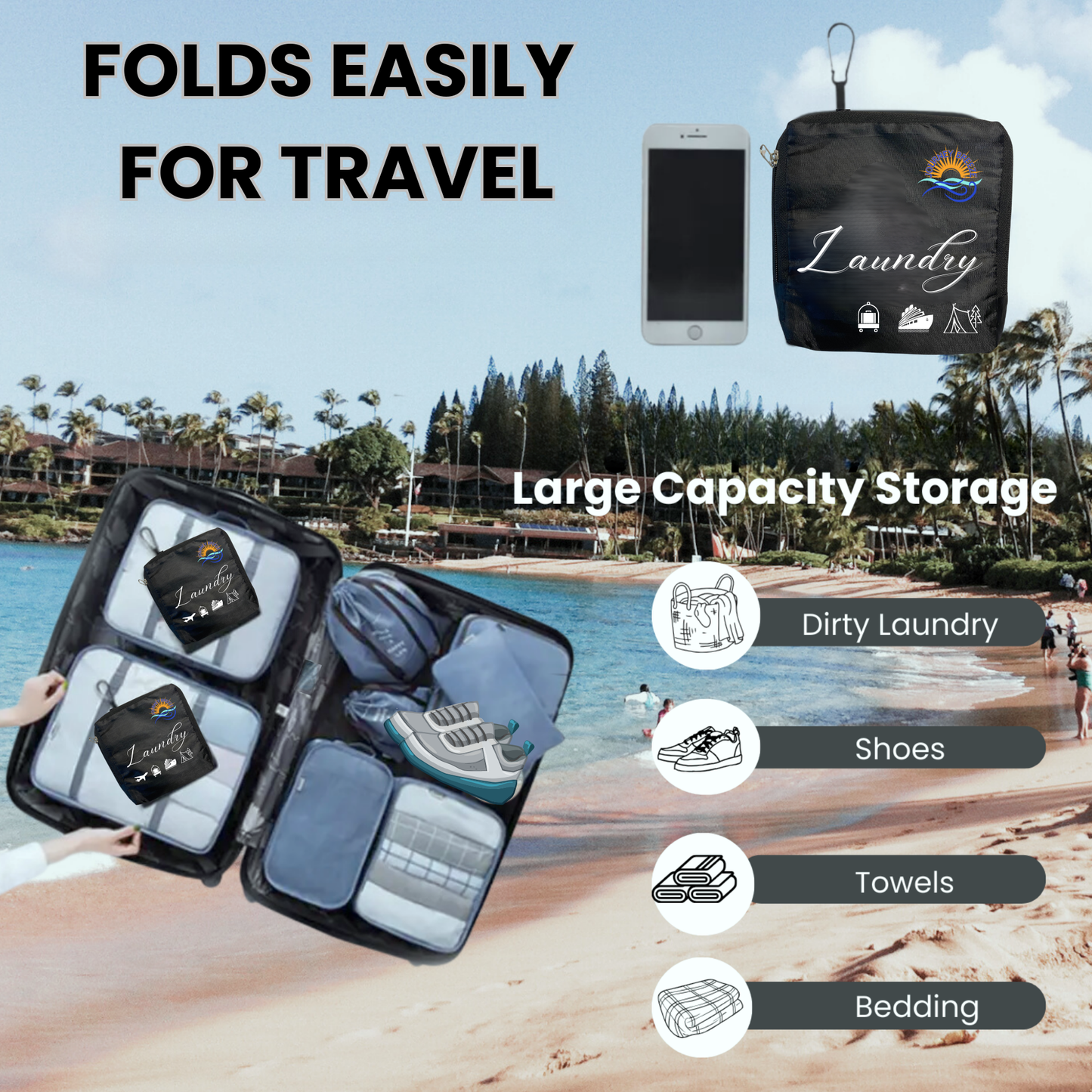 Hotel Essentials must haves Bathroom Sink Stopper, Laundry Bag Travel, Camping Clothesline and Laundry Detergent Sheets, 20 Sheets