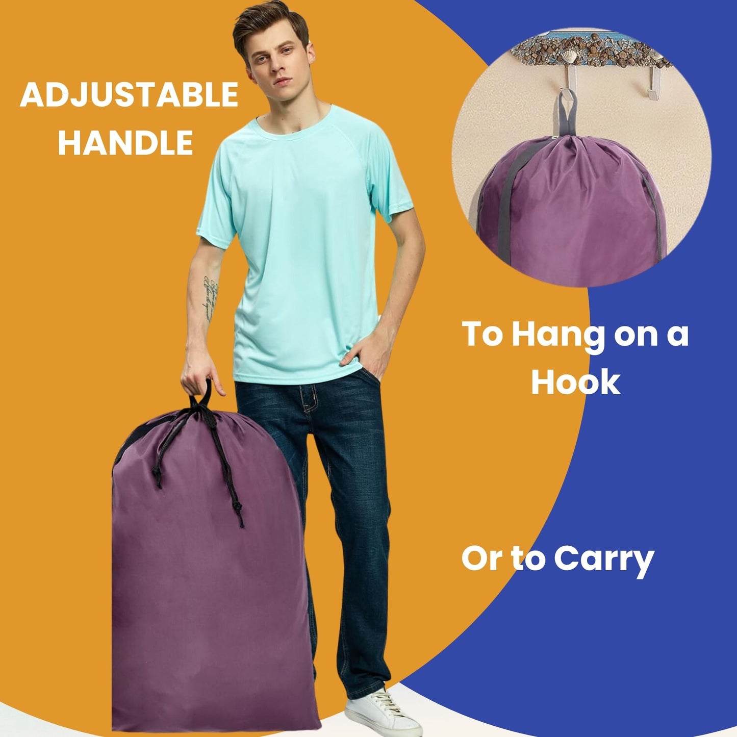 Laundry Backpack with Straps (Burgundy) and 1 pack Laundry Detergent Sheets and 1 pack Fabric Softener Dryer Sheets