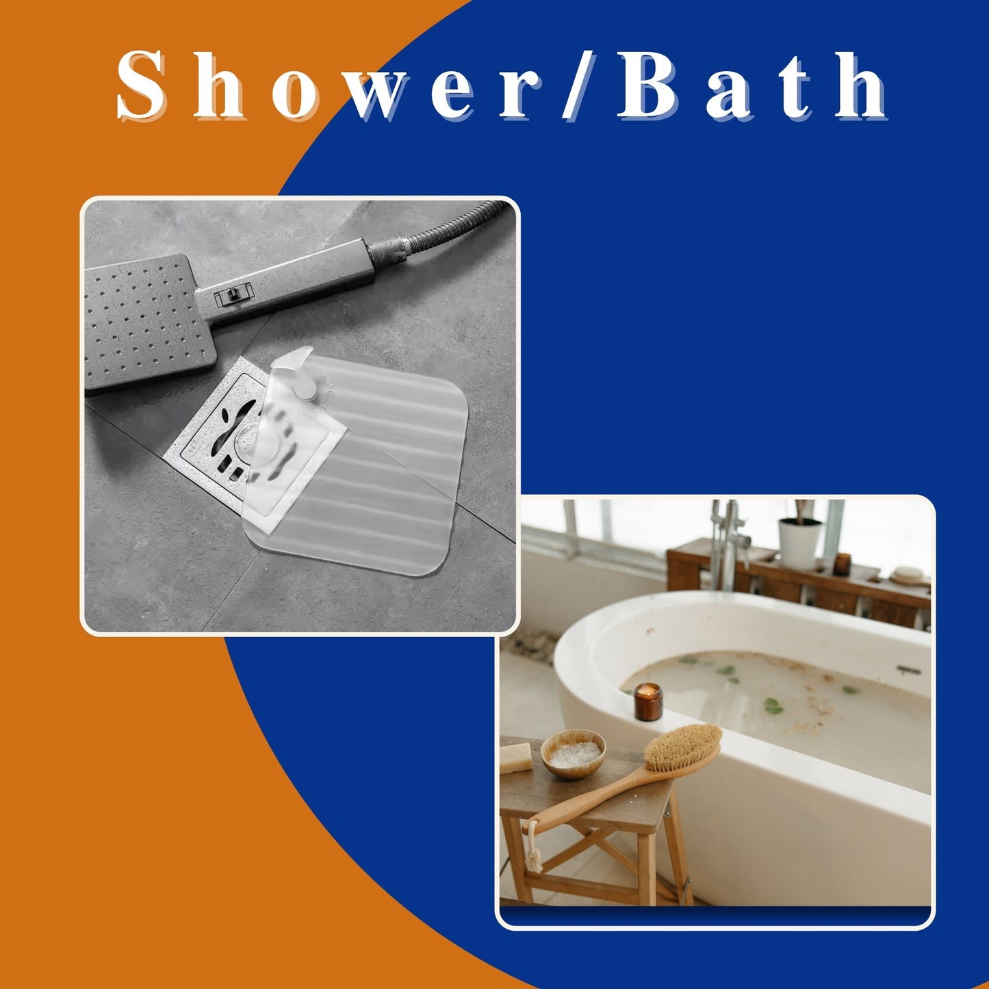 2 Pack-Silicone Sink Stopper for Kitchen, Shower Overflow, Bath Tub Cover Water Stopper-Bath & Toilet Supplies for Odor-Free Home Transparent Silicone Pad