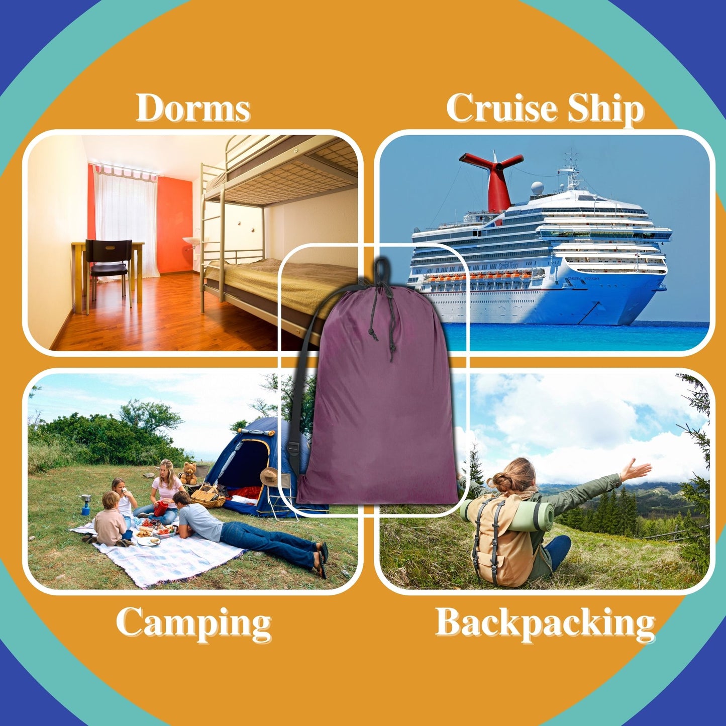 Laundry Backpack with Straps (Burgundy) and 1 pack Laundry Detergent Sheets and 1 pack Fabric Softener Dryer Sheets