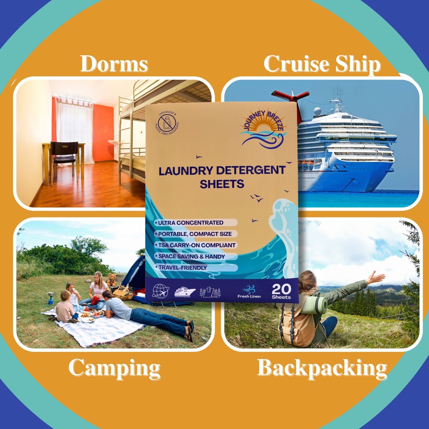 Travel Laundry Detergent Sheets (Fresh Linen)