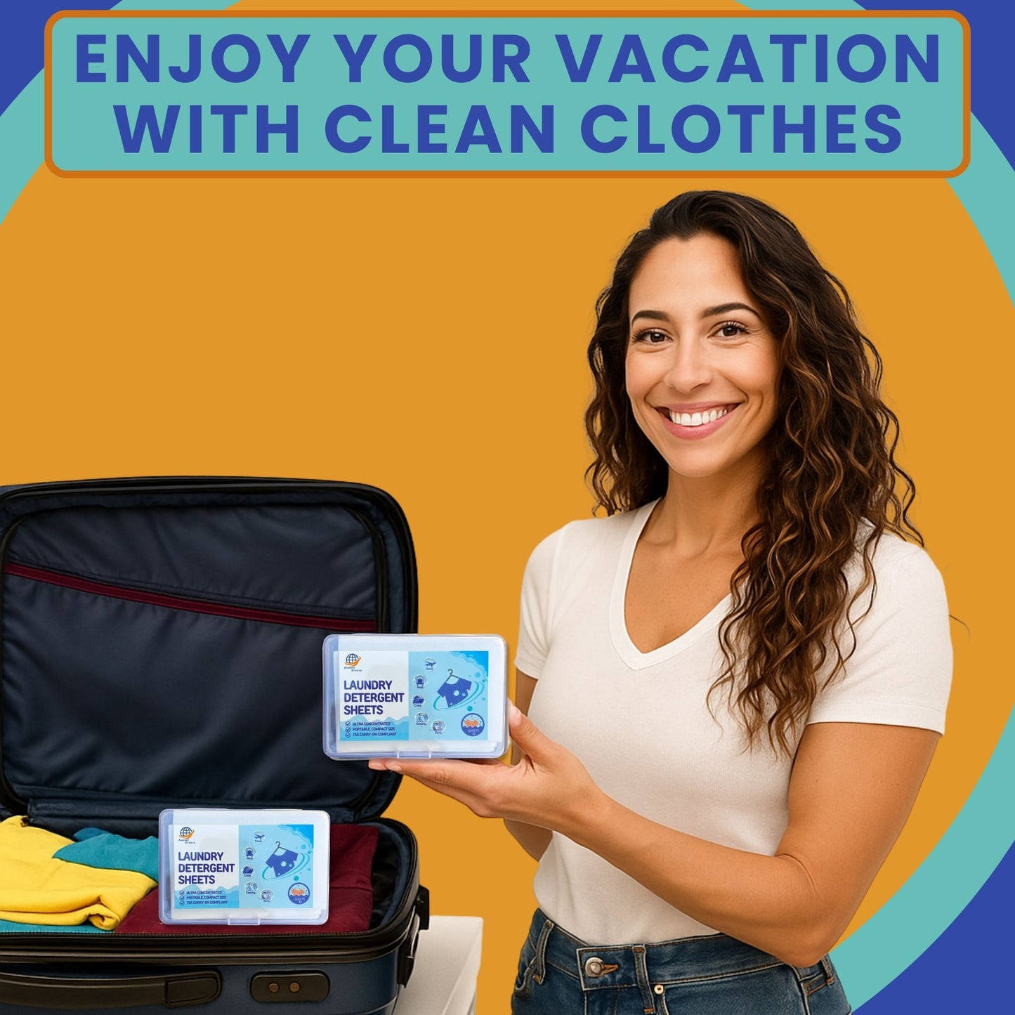 Travel Laundry Detergent Sheets 30 count – Hand & Machine Wash, TSA-Friendly & Compact | Journey Breeze