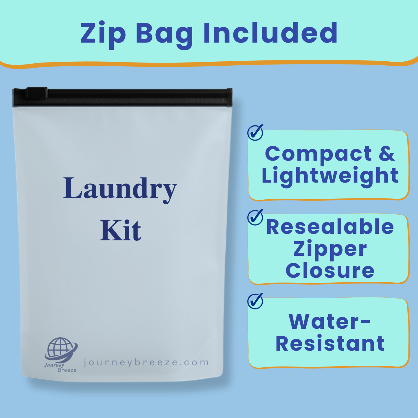 Travel Laundry Detergent Sheets 30 and 20 Pack – Hand & Machine Wash, TSA-Friendly & Compact | Journey Breeze