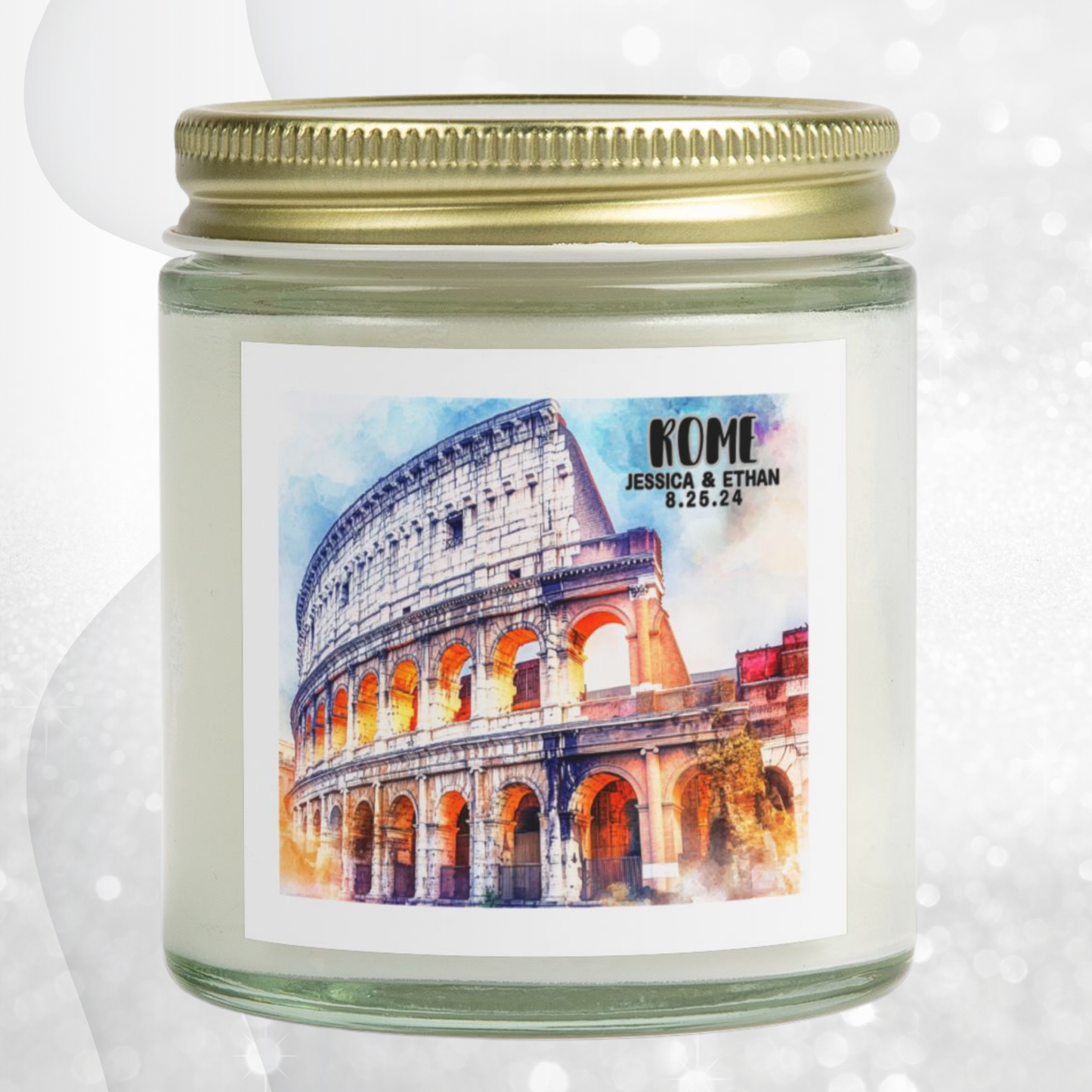 Rome Travel Candle Personalized, Traveler Gift Keepsake Candle, Memories of Travel Collection, Traveler Gift Family Vacation Keepsake