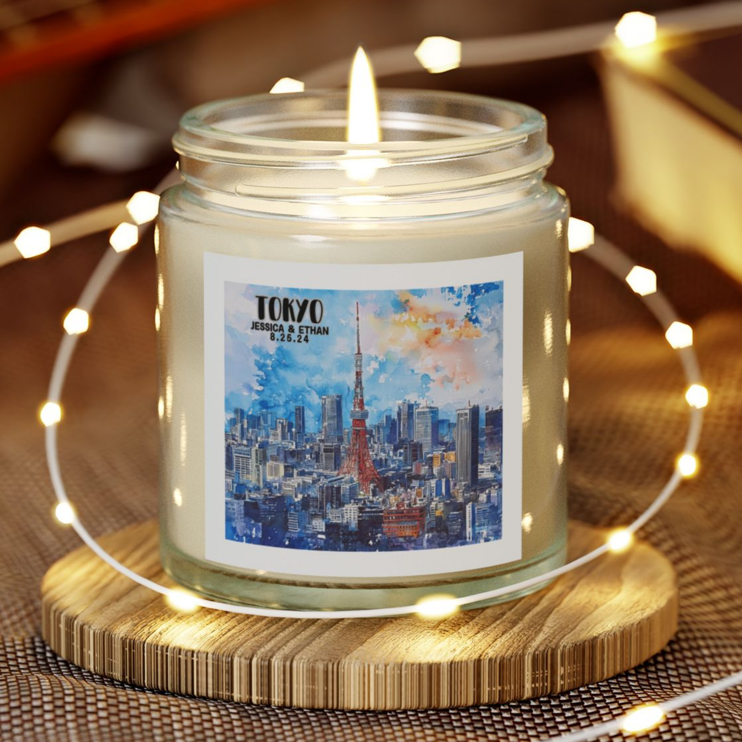 Tokyo Travel Candle Personalized, Traveler Gift Keepsake Candle, Memories of Travel Collection, Traveler Gift Family Vacation Keepsake