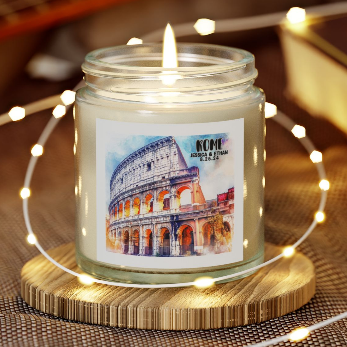 Rome Travel Candle Personalized, Traveler Gift Keepsake Candle, Memories of Travel Collection, Traveler Gift Family Vacation Keepsake