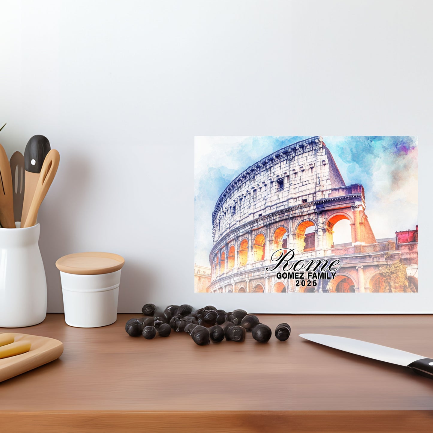 Rome Personalized Glass Cutting Board, Tempered Glass Cutting Board, Food Cutting Board, Housewarming Gift, Travel Destination
