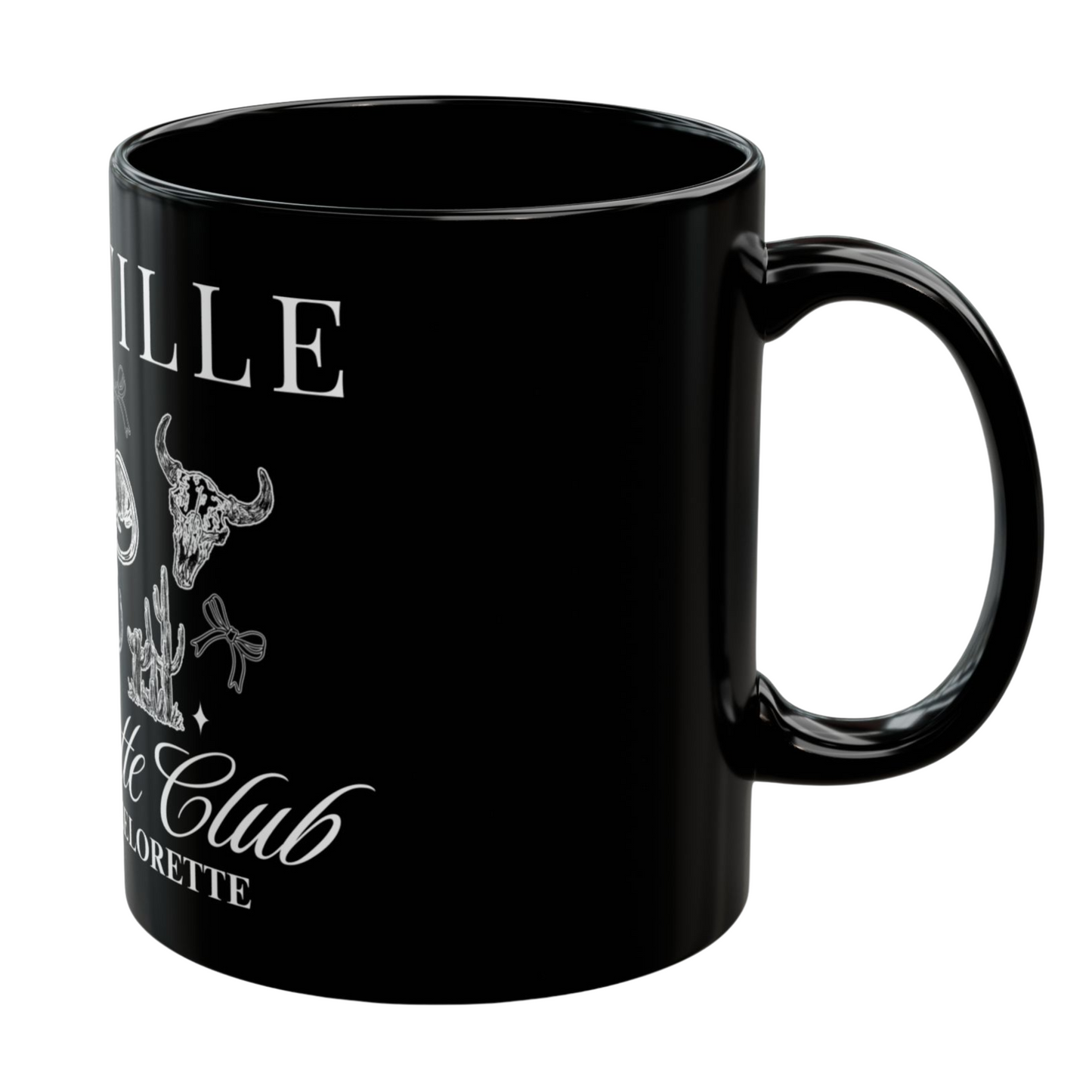 Nashville Bachelorette, Custom Black Mug, Custom Design Black Mug, Custom Text Photo Black Mug 11oz or 15oz
