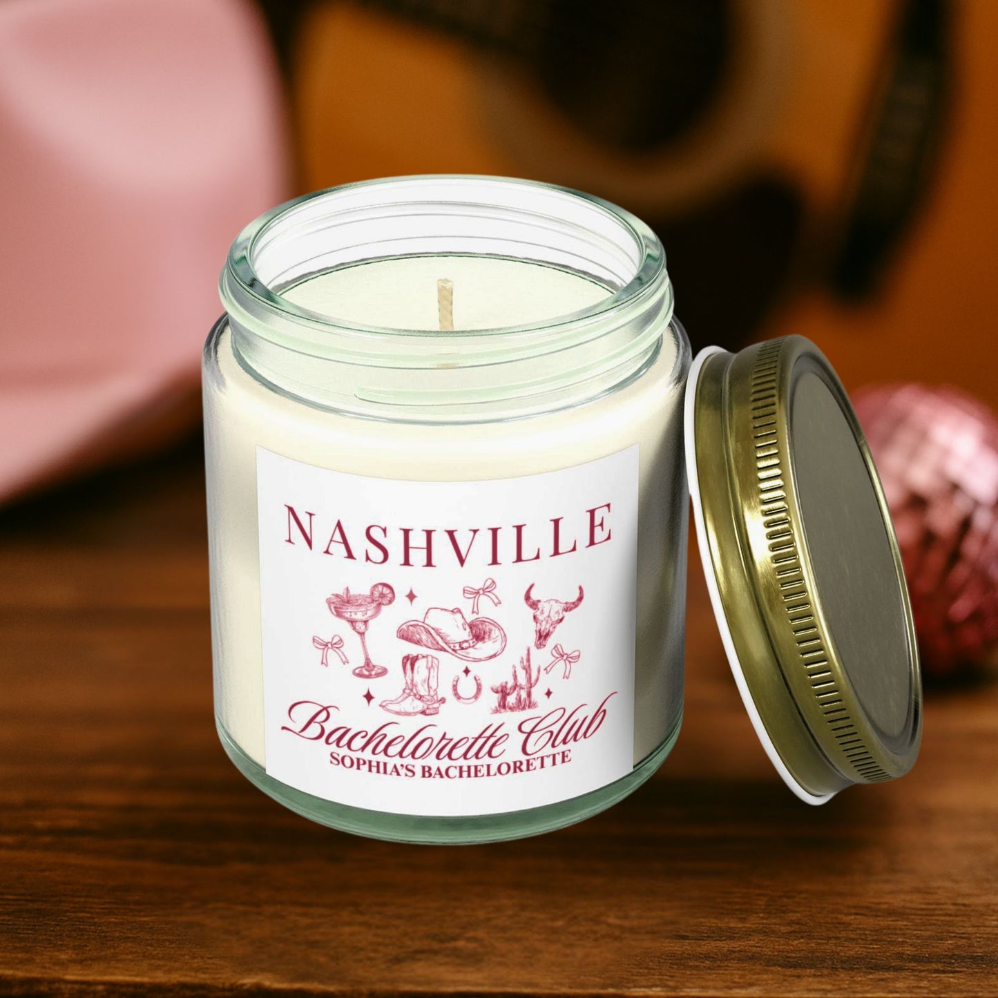 Nashville Bachelorette Candle, Bridesmaid Candle Gift, Wedding Candle, Bachelorette Party Gift Bride