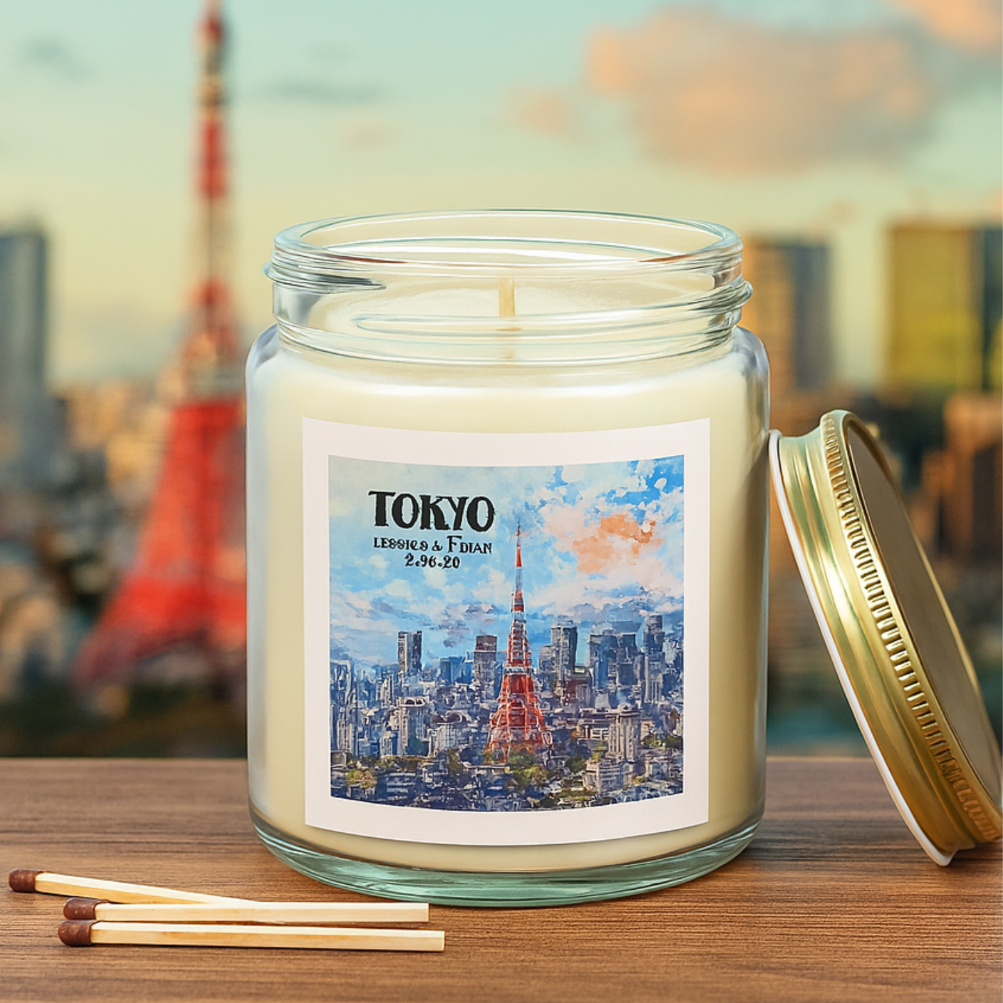 Tokyo Travel Candle Personalized, Traveler Gift Keepsake Candle, Memories of Travel Collection, Traveler Gift Family Vacation Keepsake