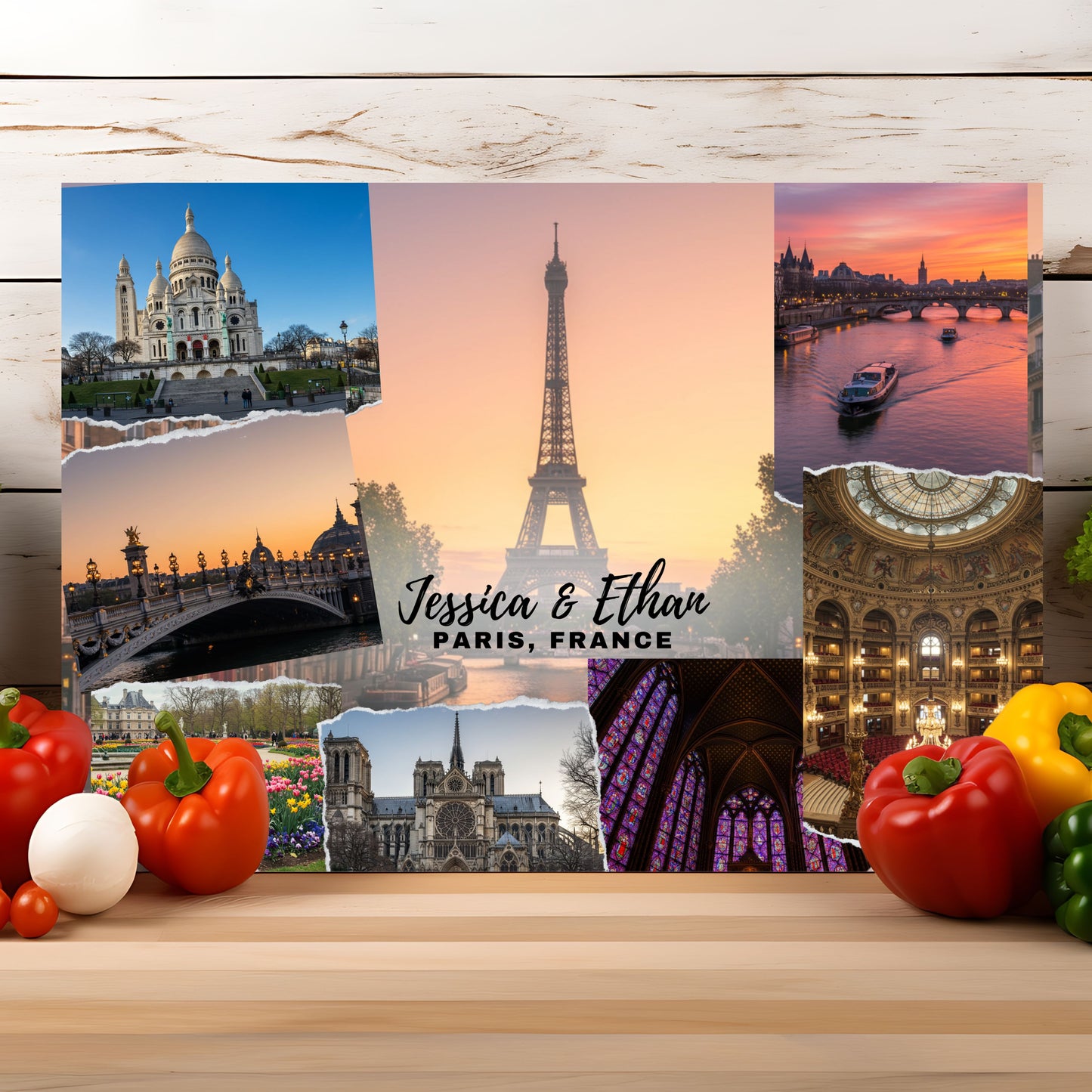 Paris France, Tempered Glass Cutting Board, Food Cutting Board, Housewarming Gift, Travel Destination