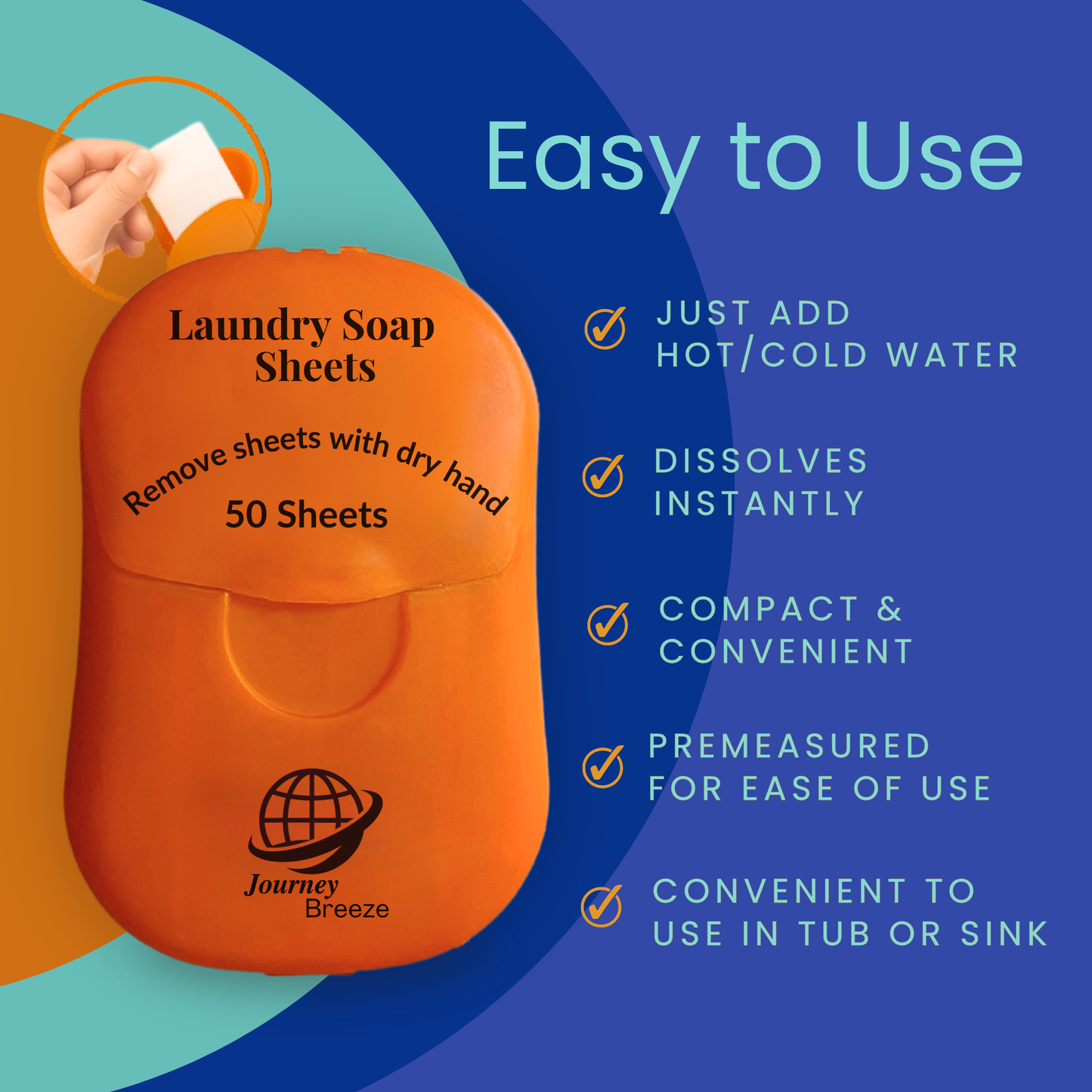 Travel Laundry Detergent Sheets - Works for Hand Washing in Sinks, Lightweight and Compact for Cruises, Camping, Backpacking, 50 Count Fresh Linen Scent, Includes Canvas Storage bag