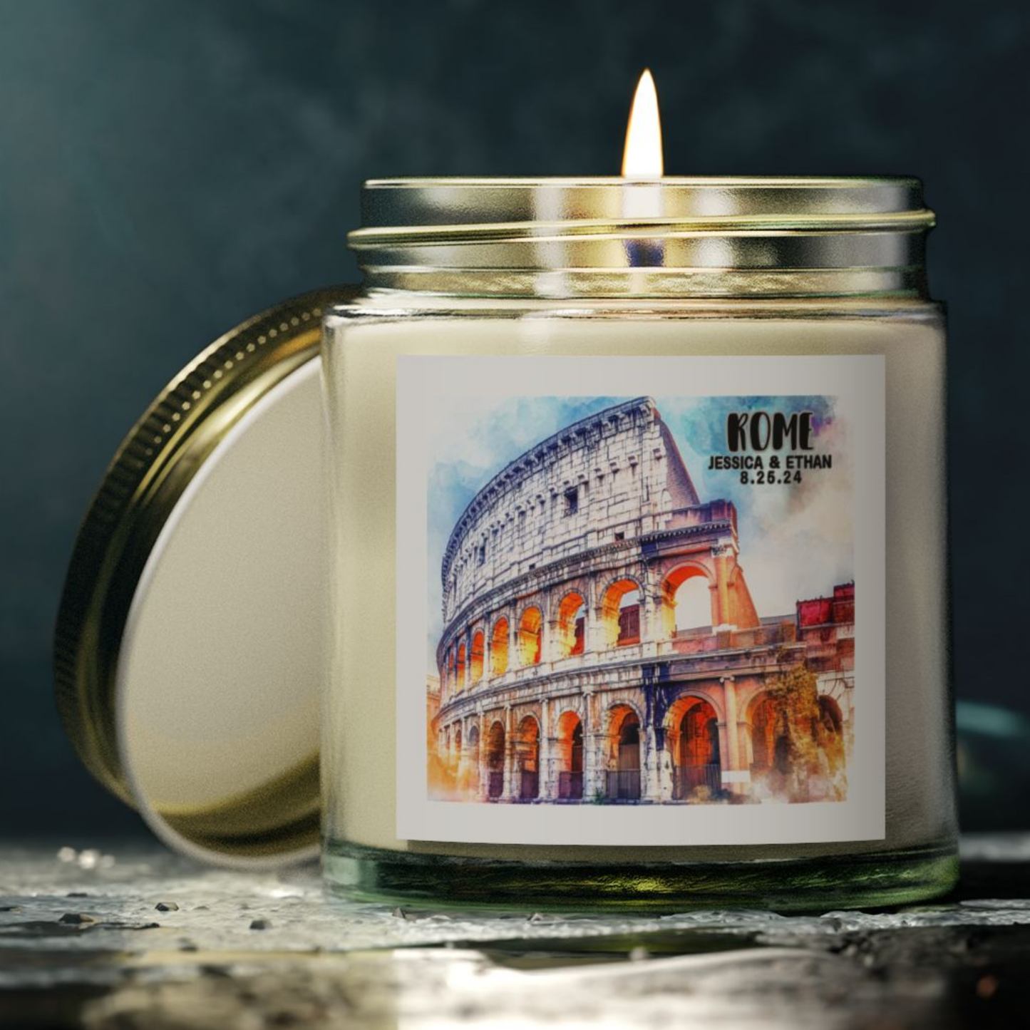 Rome Travel Candle Personalized, Traveler Gift Keepsake Candle, Memories of Travel Collection, Traveler Gift Family Vacation Keepsake