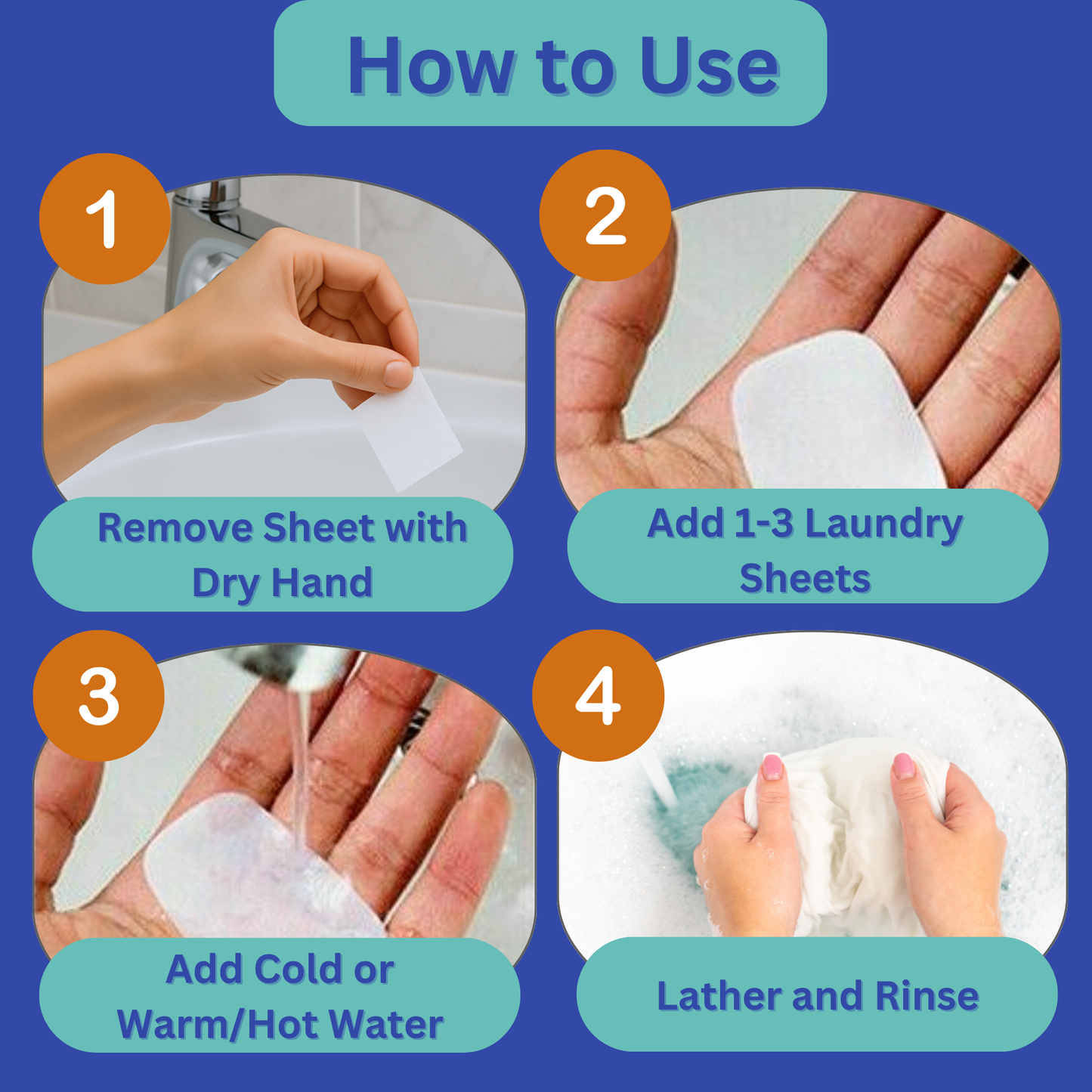Travel Laundry Detergent Sheets - Pocket Size (50 Sheets)