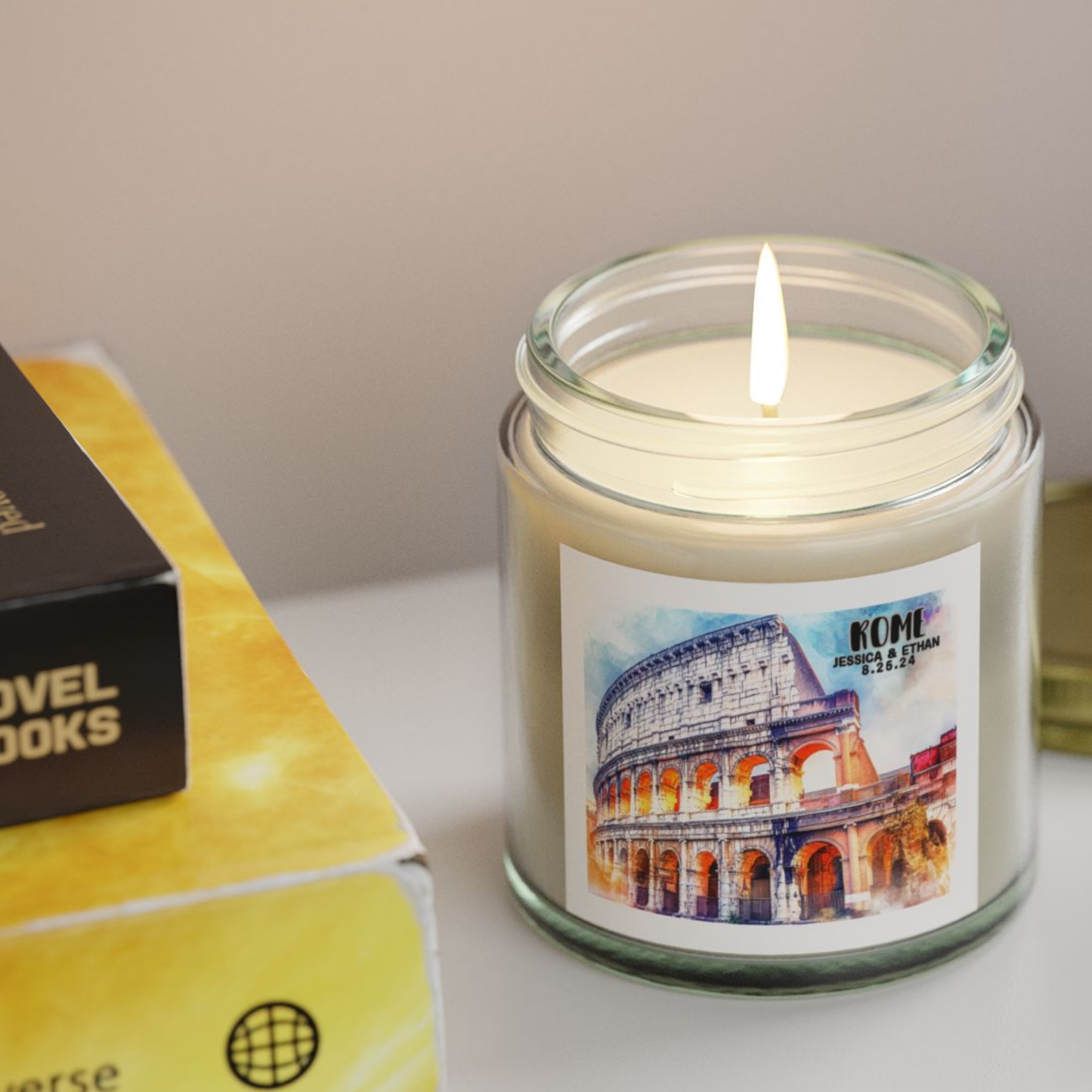 Rome Travel Candle Personalized, Traveler Gift Keepsake Candle, Memories of Travel Collection, Traveler Gift Family Vacation Keepsake