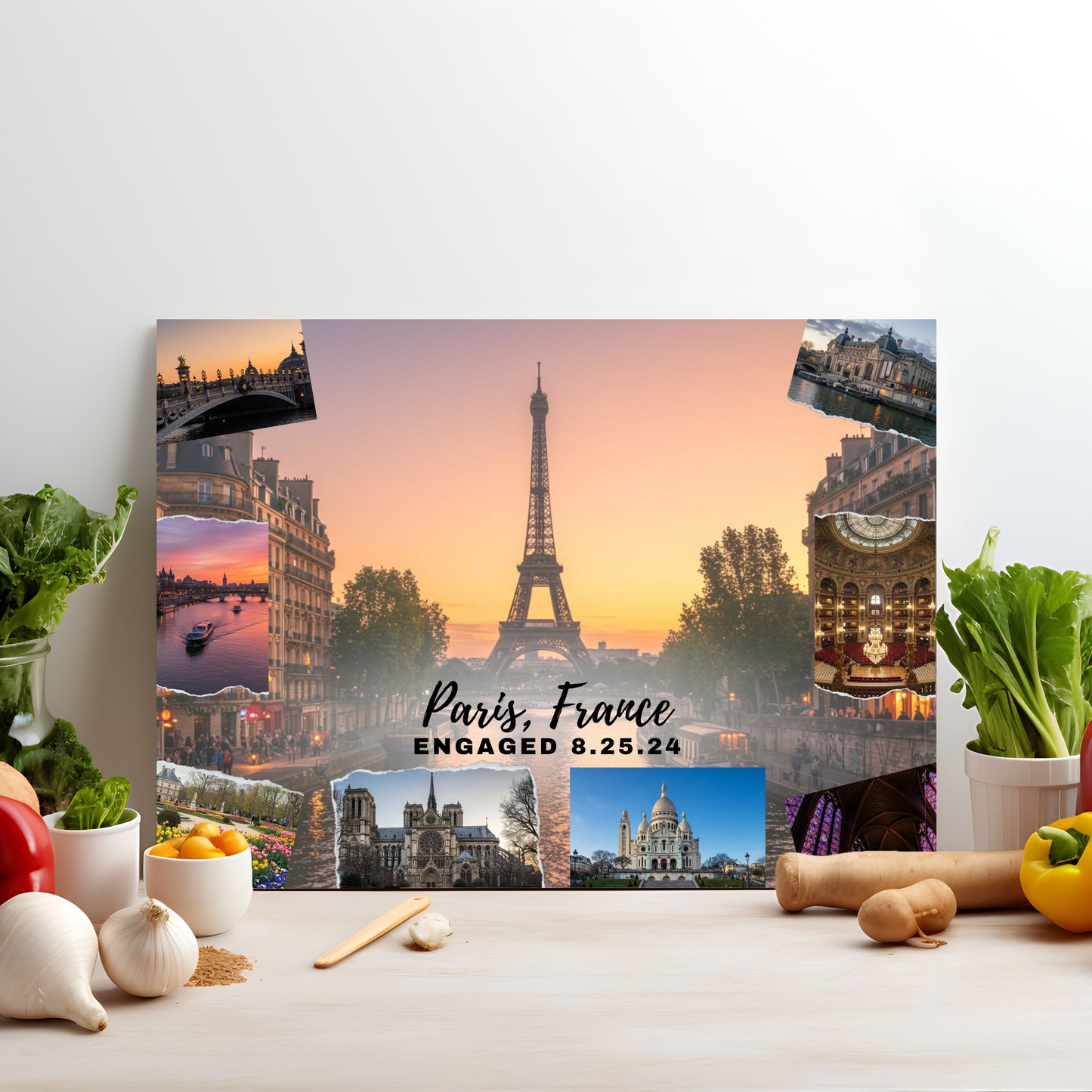 Paris France, Tempered Glass Cutting Board, Food Cutting Board, Housewarming Gift, Travel Destination