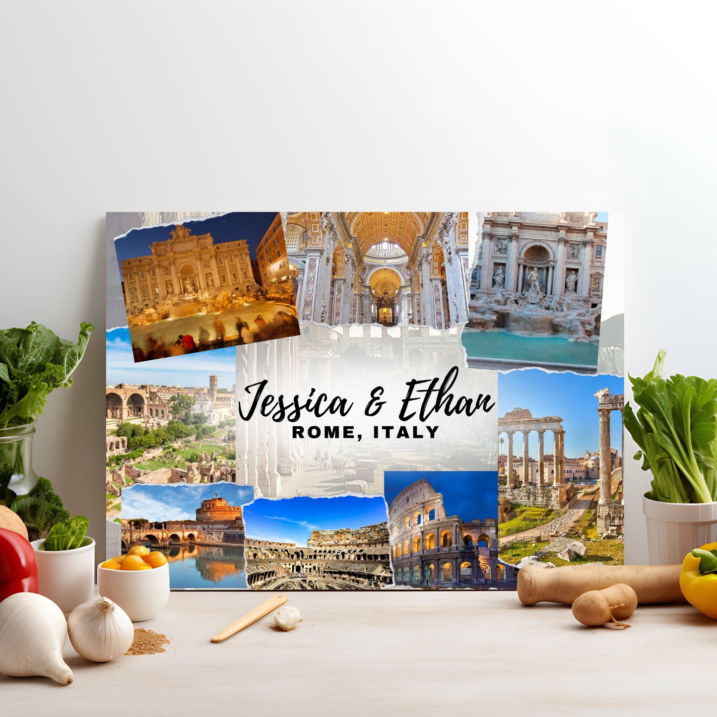 Rome Italy Personalized Glass Cutting Board, Tempered Glass Cutting Board, Food Cutting Board, Housewarming Gift, Travel Destination