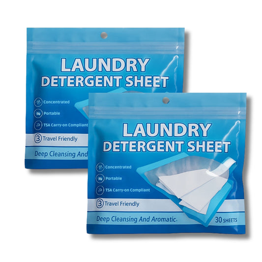 Travel Laundry Detergent Sheets Both for Washing Machine & Hand-Washing - 30 Sheets (Pack of 2)