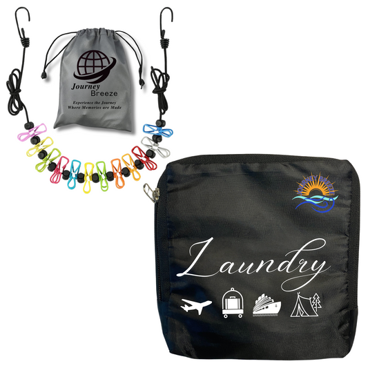 Hotel Essentials Must Haves Laundry Bag Travel, Clothes Line Outdoor or Indoors