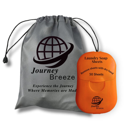 Travel Laundry Detergent Sheets and Elastic Travel Clothesline – Laundry Detergent Sheets 50-Count + Strong Portable Clothesline for Hotels, Cruises & Camping, Trips & Small Spaces