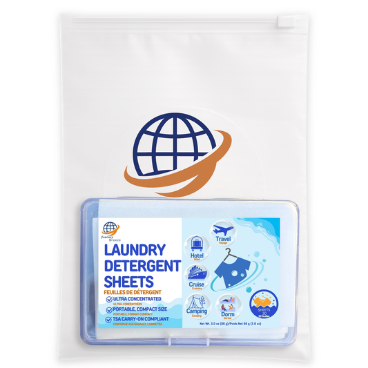 Travel Laundry Detergent Sheets 30 count – Hand & Machine Wash, TSA-Friendly & Compact | Journey Breeze