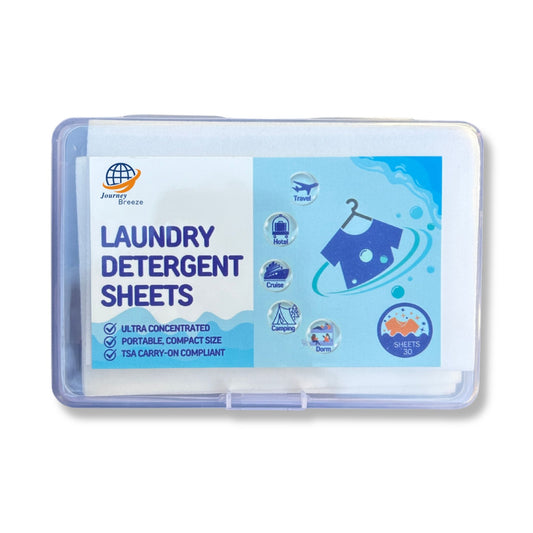 Travel Laundry Detergent Sheets 30 Pack – Hand Wash or Machine Wash Travel Detergent, Compact Sink Washing Detergent Strips for Clothes on Trips, Hotels & Cruises