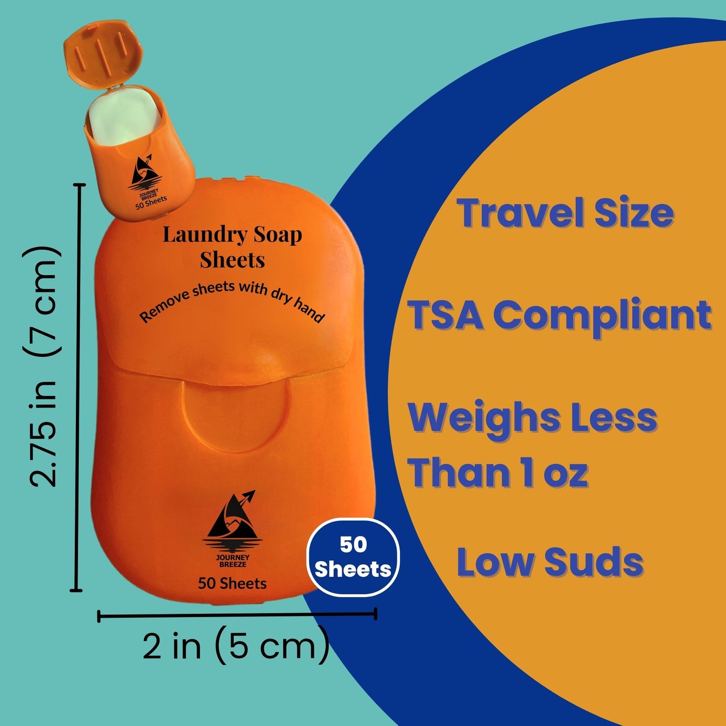 Foldable Laundry Bag with Laundry Detergent Sheets - Pocket Size (50 Sheets)