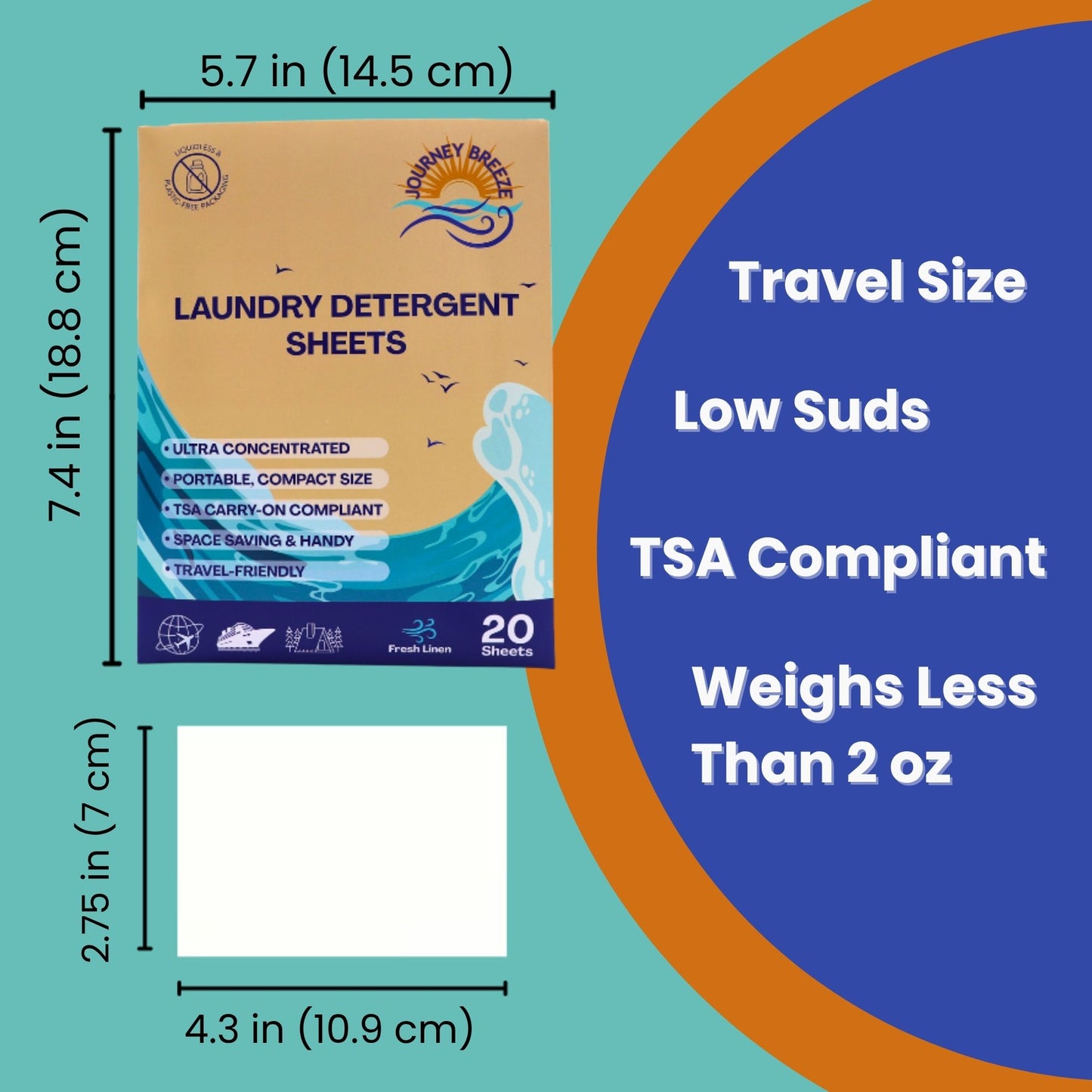 Travel Laundry Detergent Sheets (Fresh Linen) 3 packs