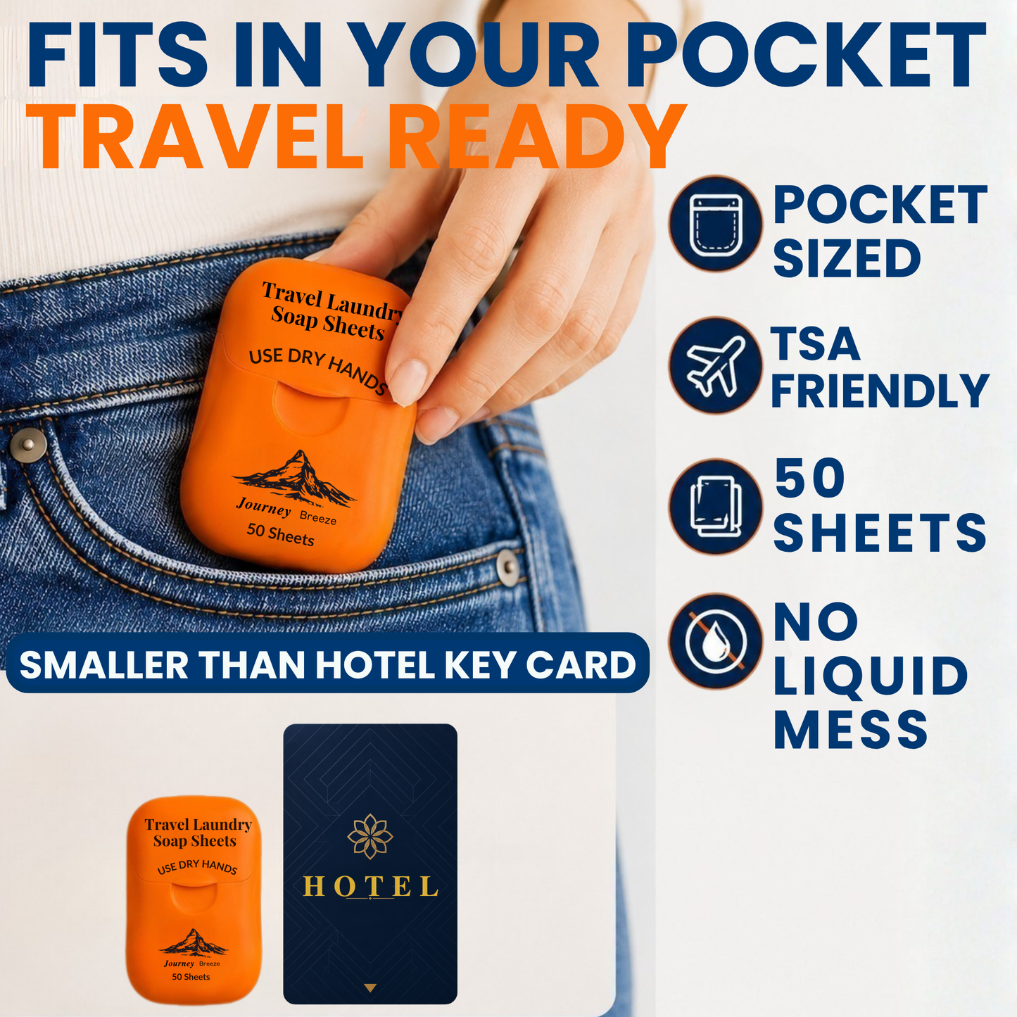 Travel Laundry Kit – Hand Wash Detergent Sheets & Portable Clothesline | Journey Breeze