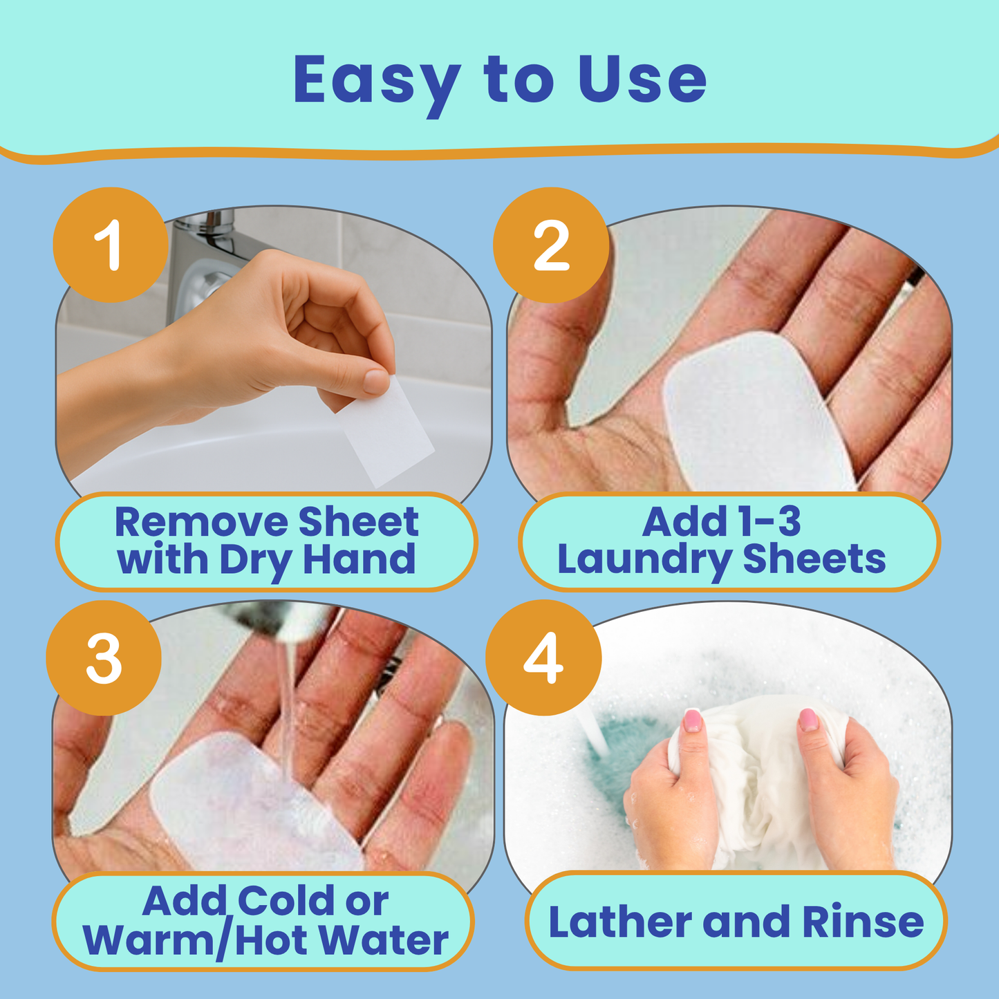 Travel Laundry Detergent Sheets – Hand Wash Only Laundry Kit, Clothesline and Foldable Bag | Journey Breeze
