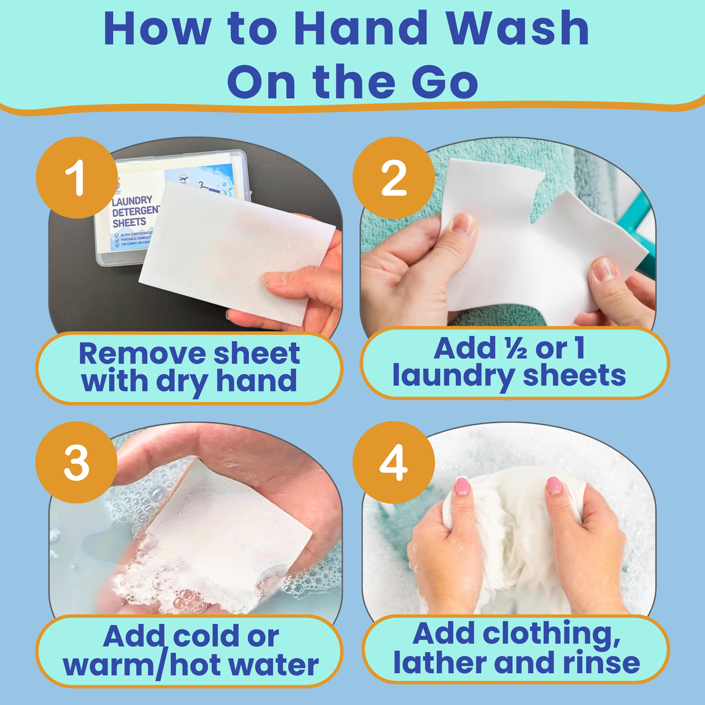 Travel Laundry Detergent Sheets Set – Hand & Machine Wash, Foldable Laundry Bag, Sink Stopper & Zip Pouch | Journey Breeze