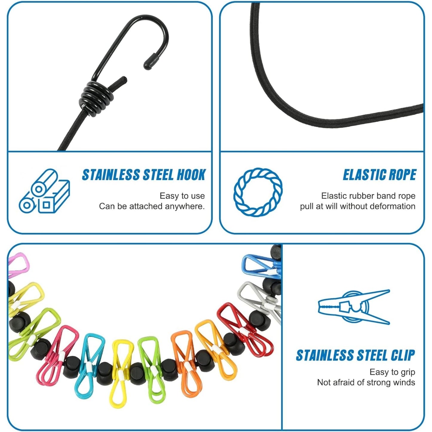 Travel Essentials Laundry Kit: Foldable Laundry Bag, Retractable Clothesline and Detergent Sheets