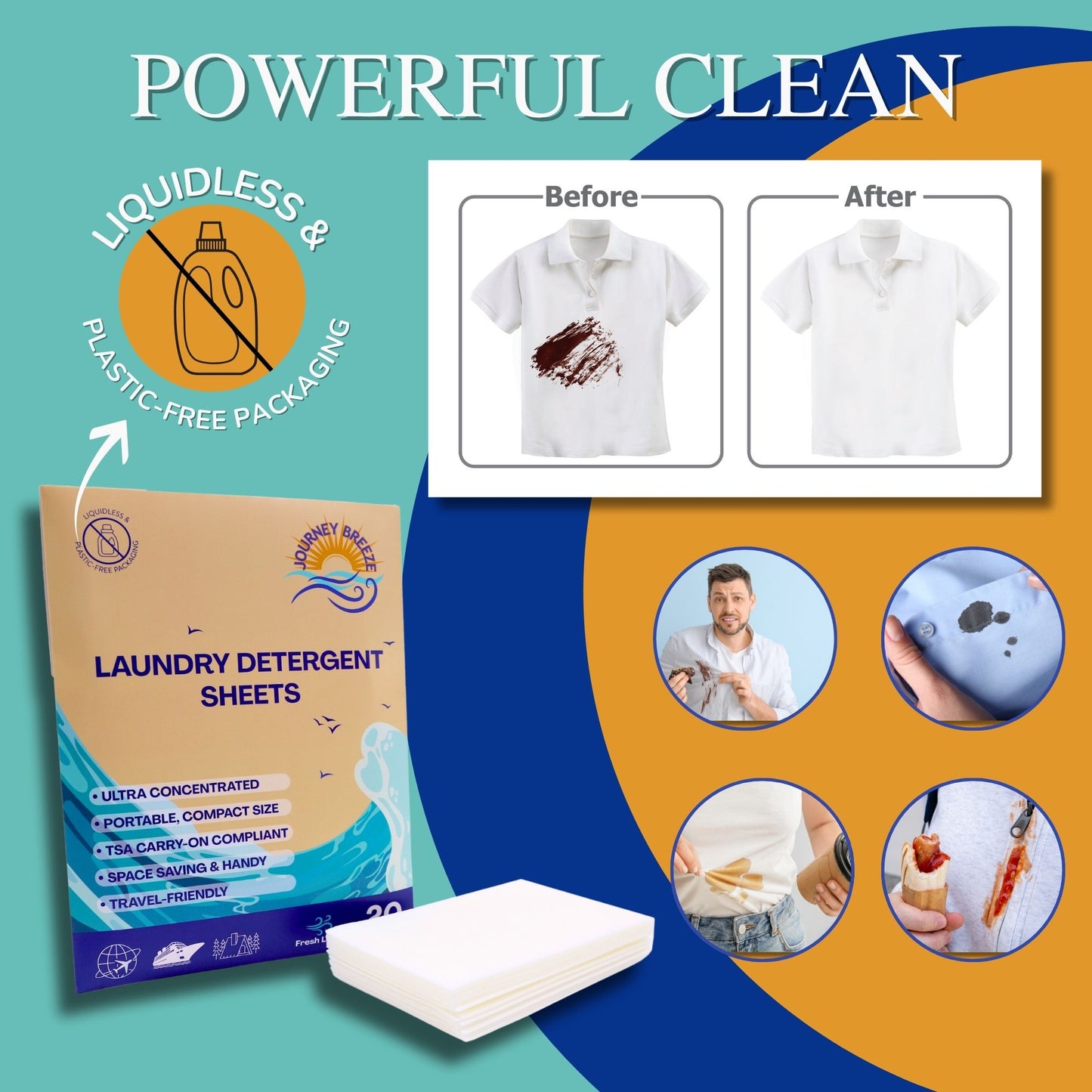 Travel Laundry Detergent Sheets (Fresh Linen) 3 packs
