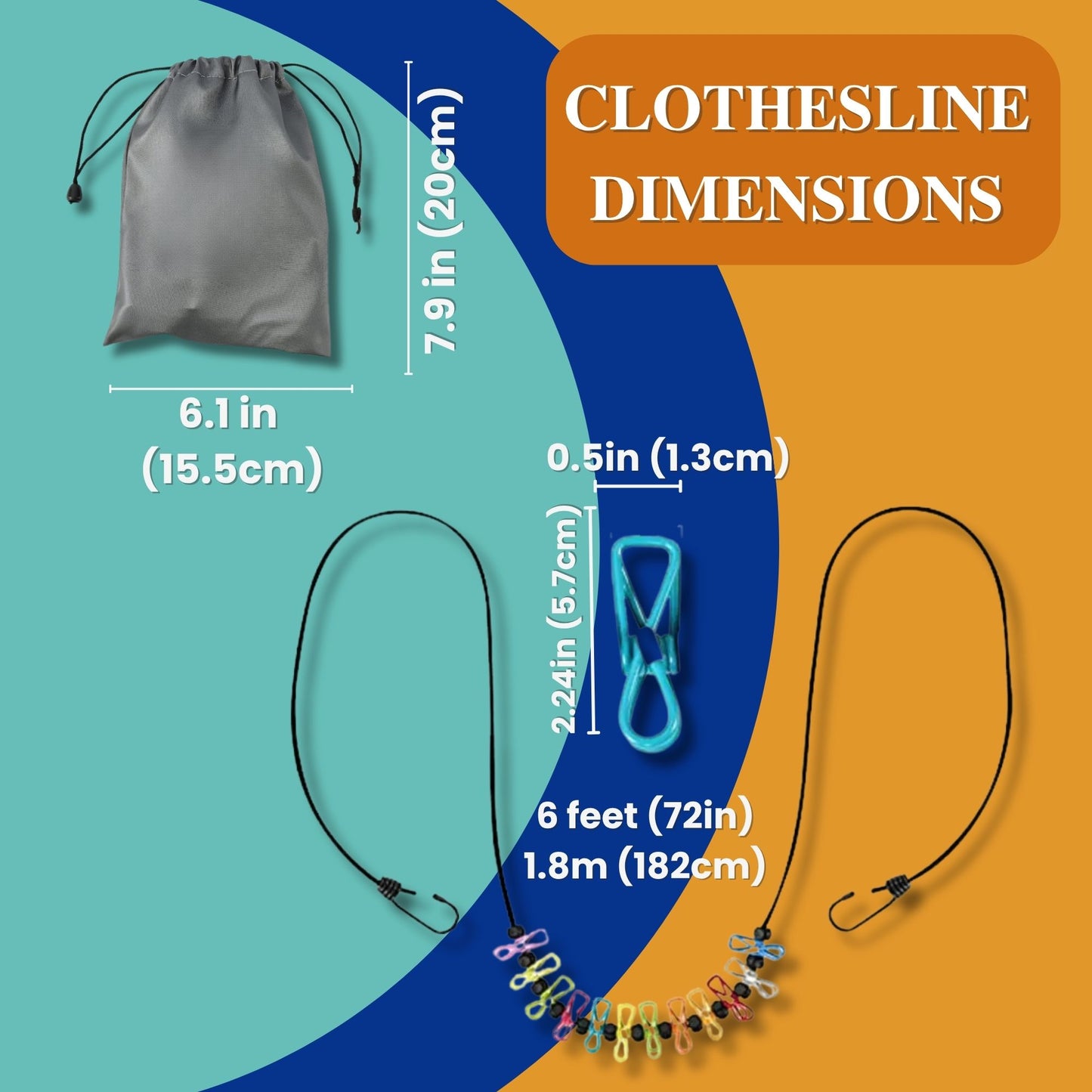 Travel Essentials Laundry Kit: Foldable Laundry Bag, Retractable Clothesline and Detergent Sheets
