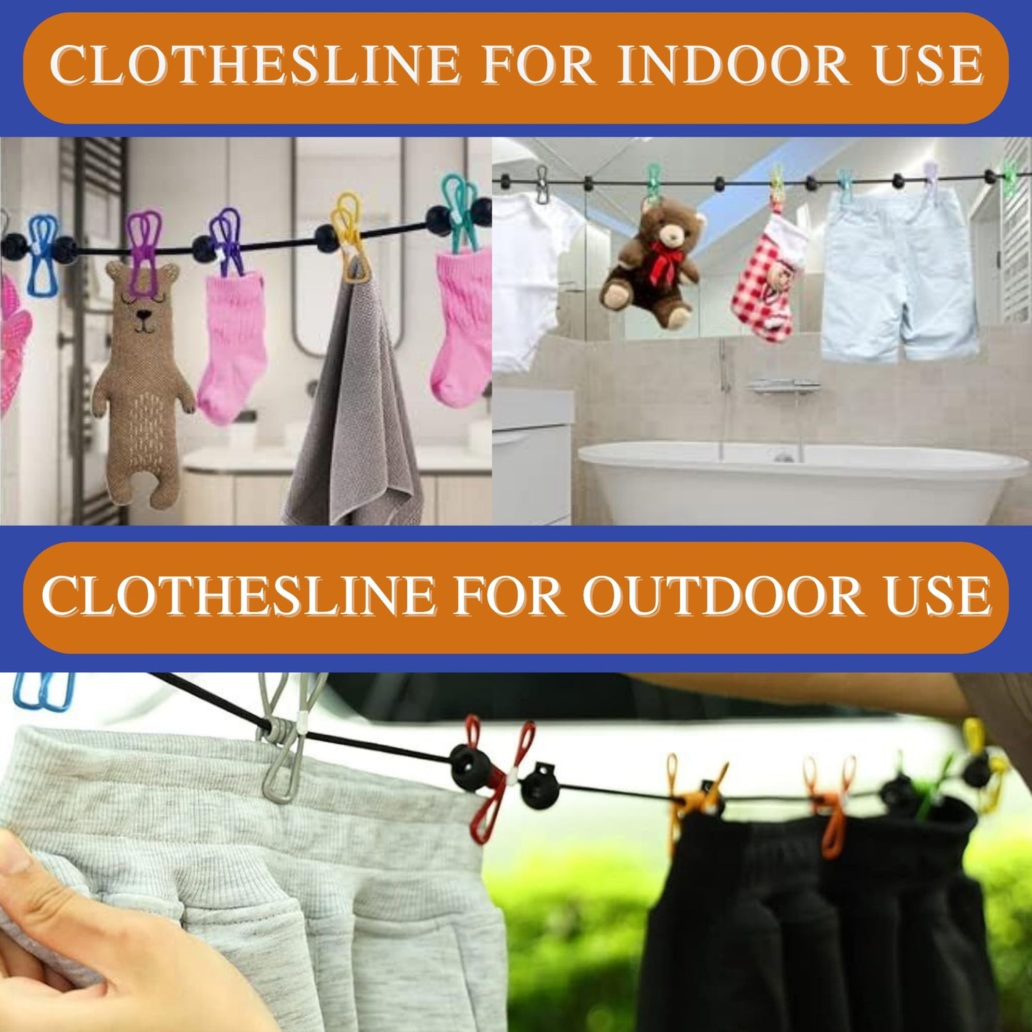 Travel Essentials Laundry Kit: Foldable Laundry Bag, Retractable Clothesline and Detergent Sheets