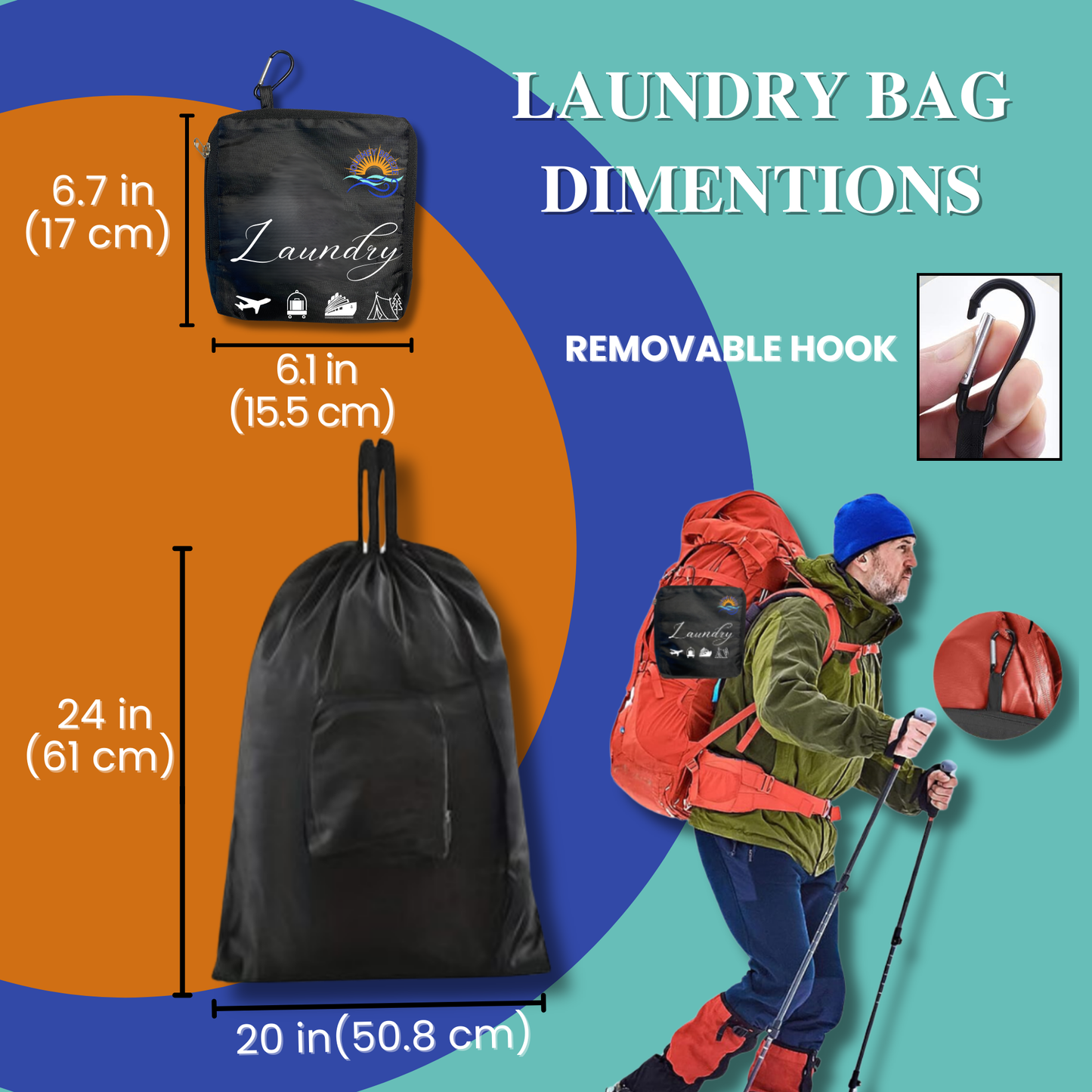 Foldable Laundry Bag with Laundry Detergent Sheets (50 count)