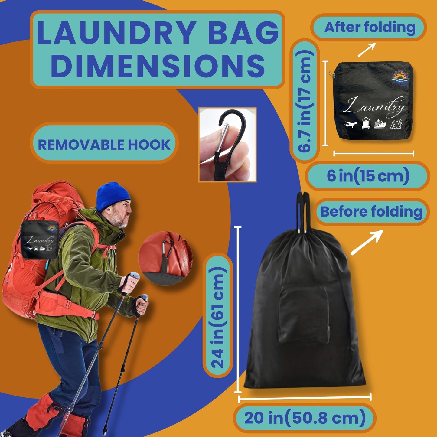 Travel Laundry Detergent Sheets (30 count) Bathroom Sink Stopper and Foldable Laundry Bag