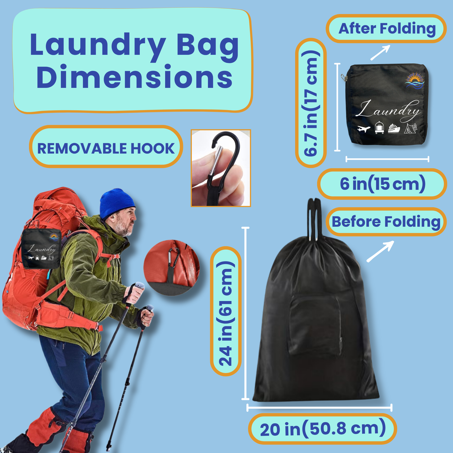 Travel Laundry Detergent Sheets – Hand Wash Only Laundry Kit, Clothesline and Foldable Bag | Journey Breeze