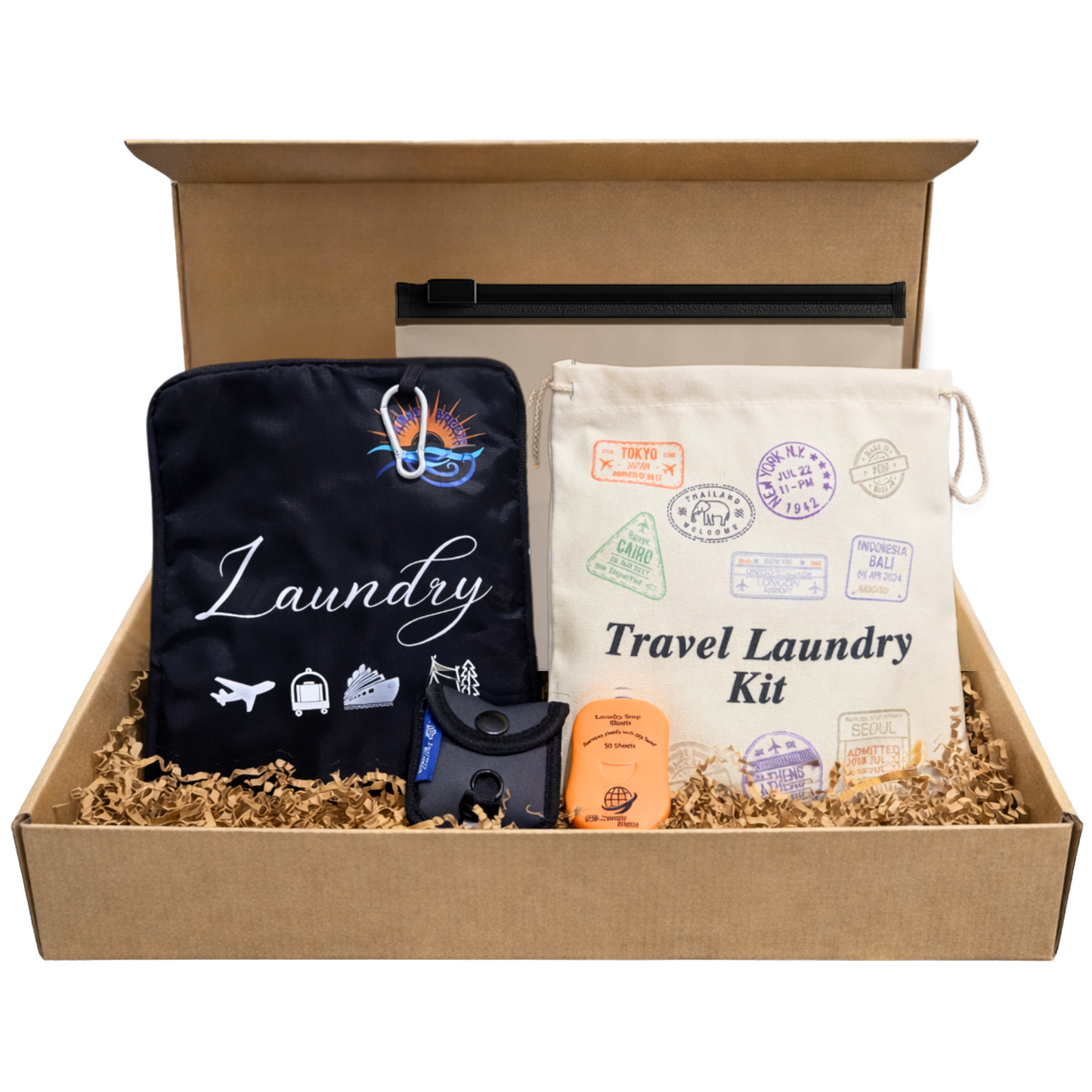 Travel Laundry Detergent Sheets Gift Set – Hand-Wash Detergent Sheets, Clothesline with Beads, Laundry & Storage Bags | Journey Breeze