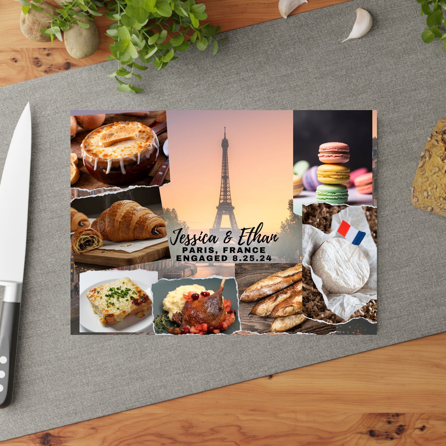 Personalized Paris Cutting Board – French Food & Travel Edition