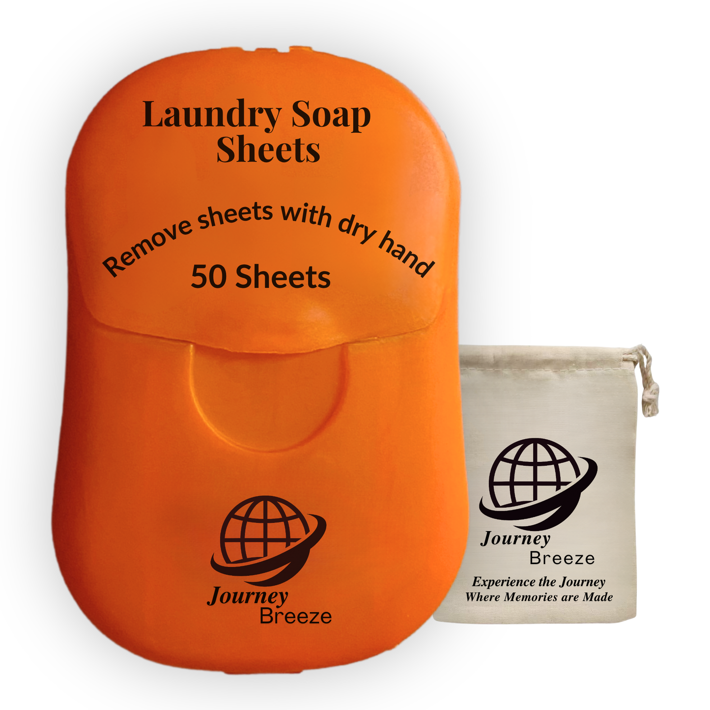 Travel Laundry Detergent Sheets - Works for Hand Washing in Sinks, Lightweight and Compact for Cruises, Camping, Backpacking, 50 Count Fresh Linen Scent, Includes Canvas Storage bag
