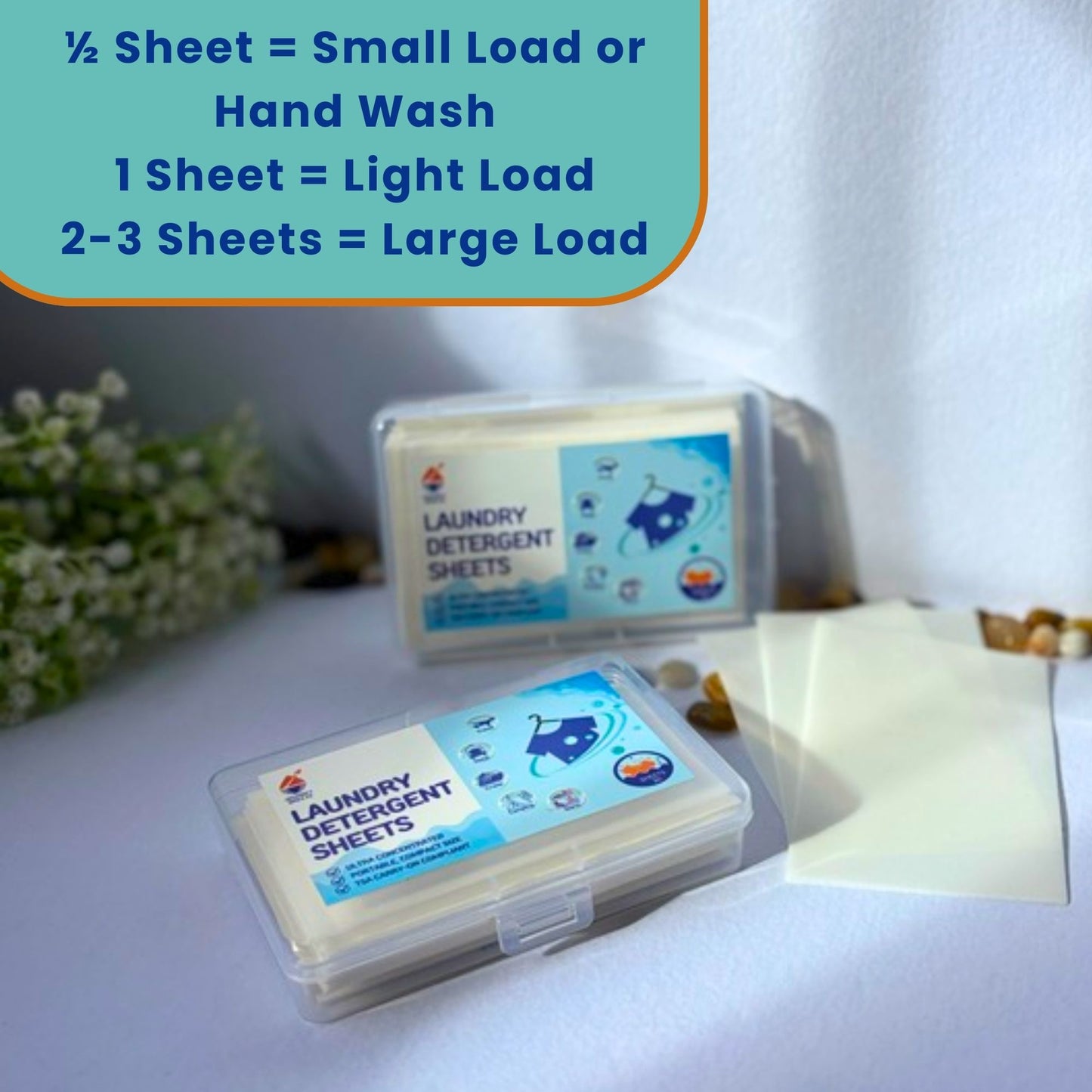 Travel Laundry Detergent Sheets 30 Pack – Hand Wash or Machine Wash Travel Detergent, Compact Sink Washing Detergent Strips for Clothes on Trips, Hotels & Cruises