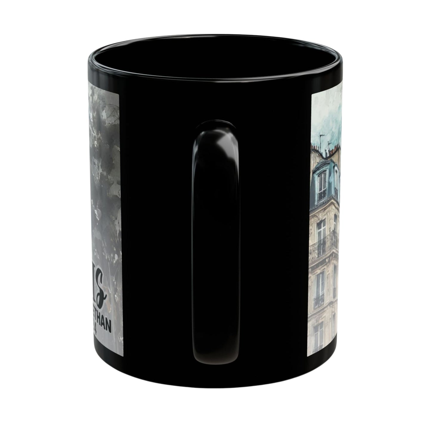 Paris Travel Mug, Custom Black Mug, Custom Design Black Mug, Custom Text Photo Black Mug 11oz or 15oz