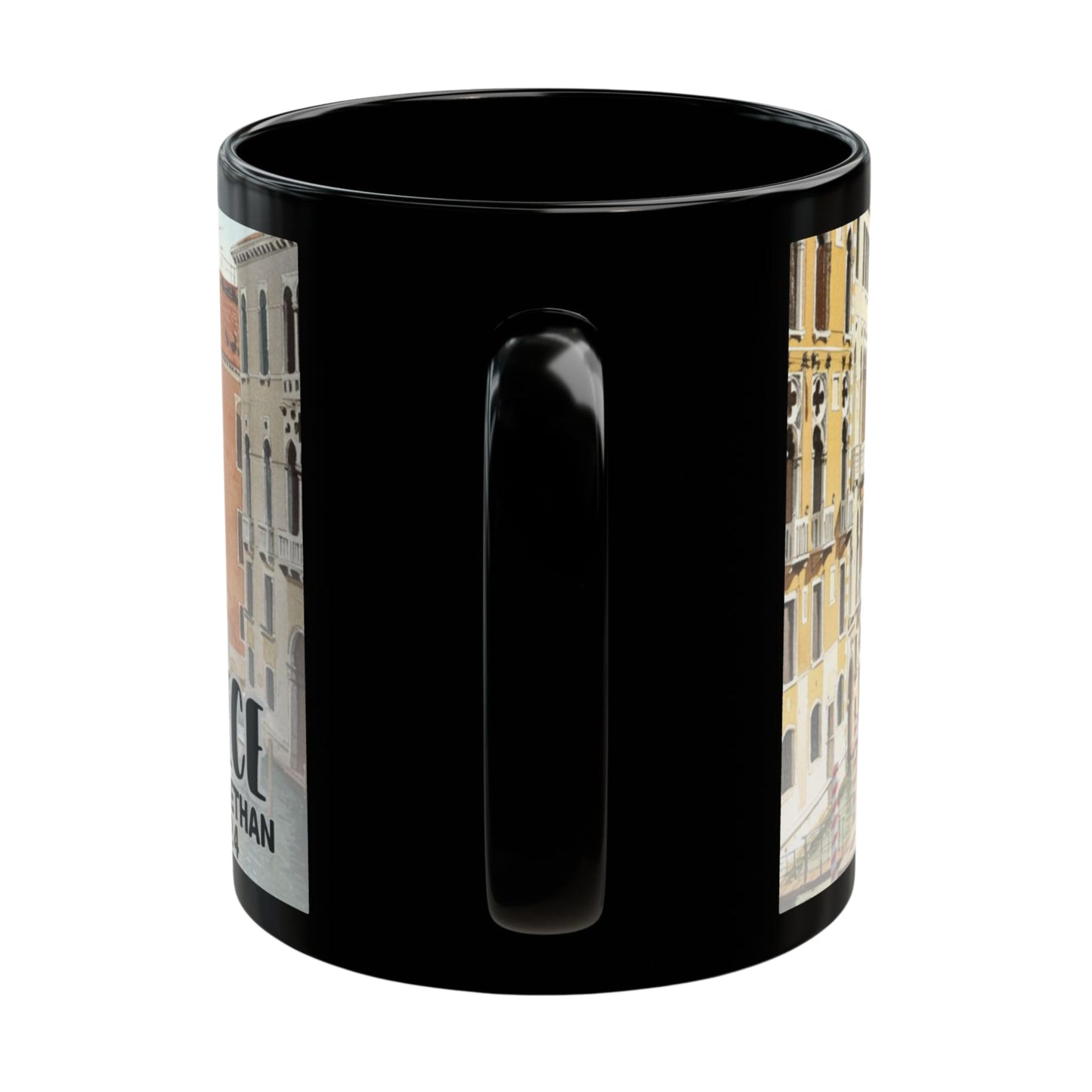 Venice Travel Mug, Custom Black Mug, Custom Design Black Mug, Custom Text Photo Black Mug 11oz or 15oz