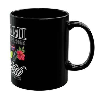 Miami Bachelorette, Custom Black Mug, Custom Design Black Mug, Custom Text Photo Black Mug 11oz or 15oz